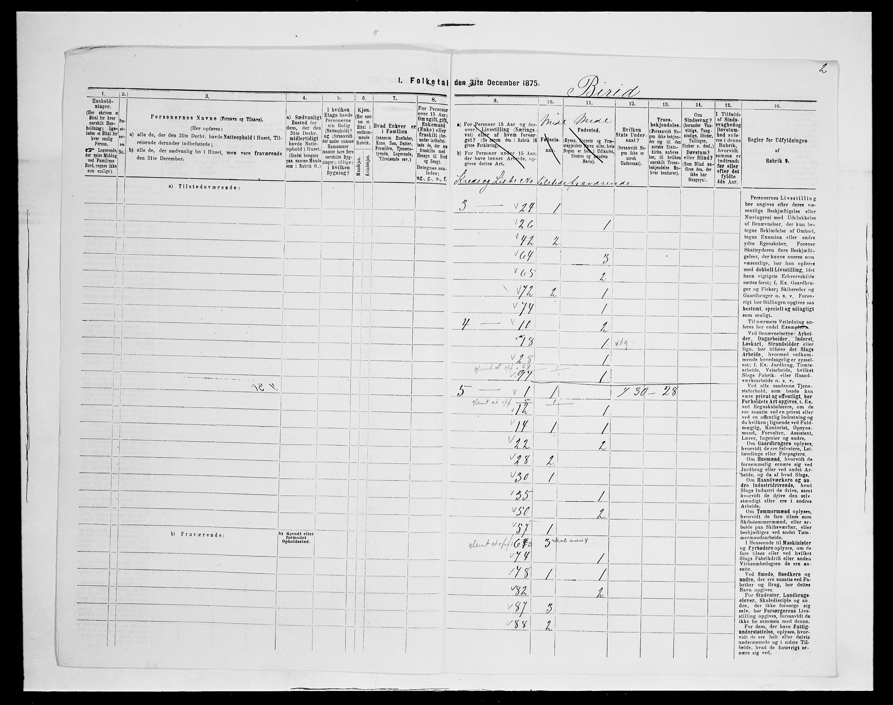 SAH, 1875 census for 0525P Biri, 1875, p. 18