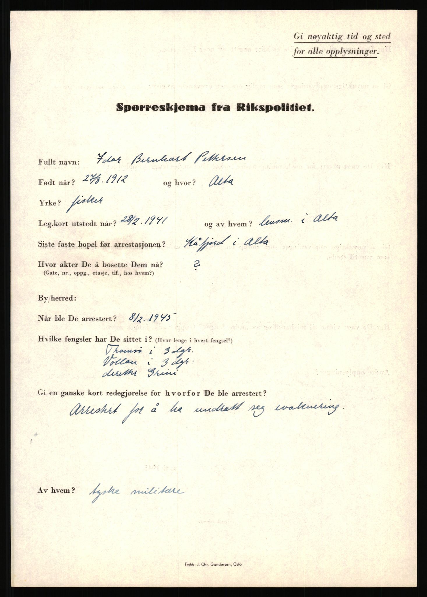 Rikspolitisjefen, AV/RA-S-1560/L/L0014: Pettersen, Aksel - Savosnick, Ernst, 1940-1945, p. 75