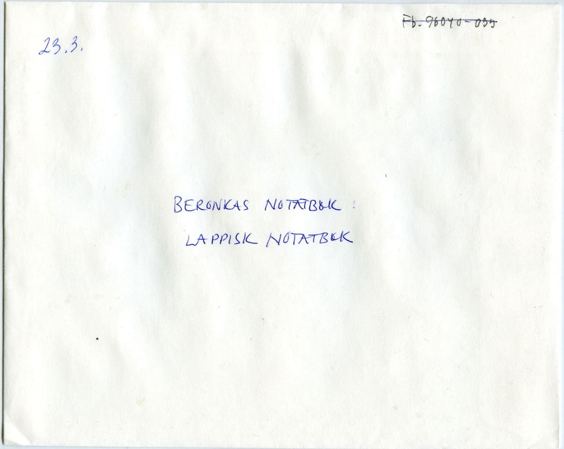 Johan Beronkas testamentariske gave, FMFB/A-1098/G/L0023: Lappiske notatbøker (4 stykker), 1930, p. 38