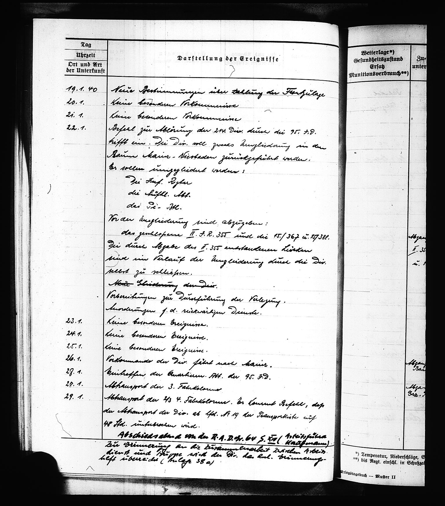 Documents Section, AV/RA-RAFA-2200/V/L0088: Amerikansk mikrofilm "Captured German Documents".
Box No. 727.  FKA jnr. 601/1954., 1939-1940, p. 42
