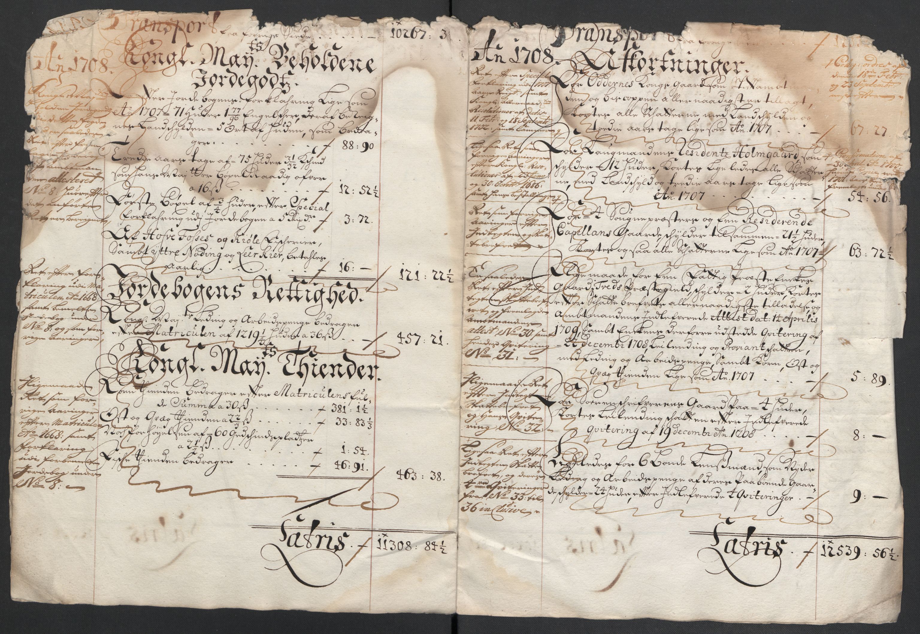 Rentekammeret inntil 1814, Reviderte regnskaper, Fogderegnskap, AV/RA-EA-4092/R43/L2552: Fogderegnskap Lista og Mandal, 1705-1709, p. 9