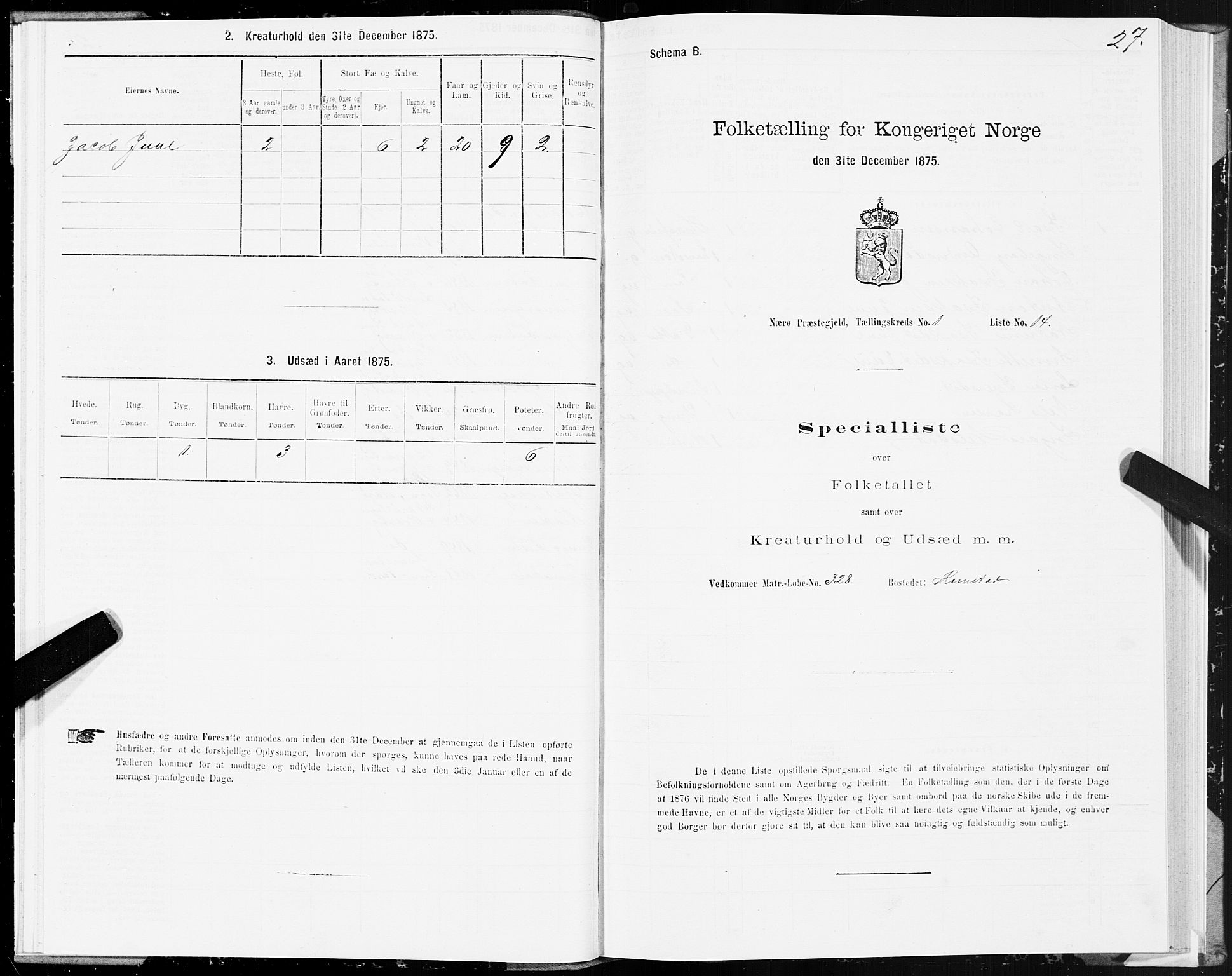 SAT, 1875 census for 1751P Nærøy, 1875, p. 1027