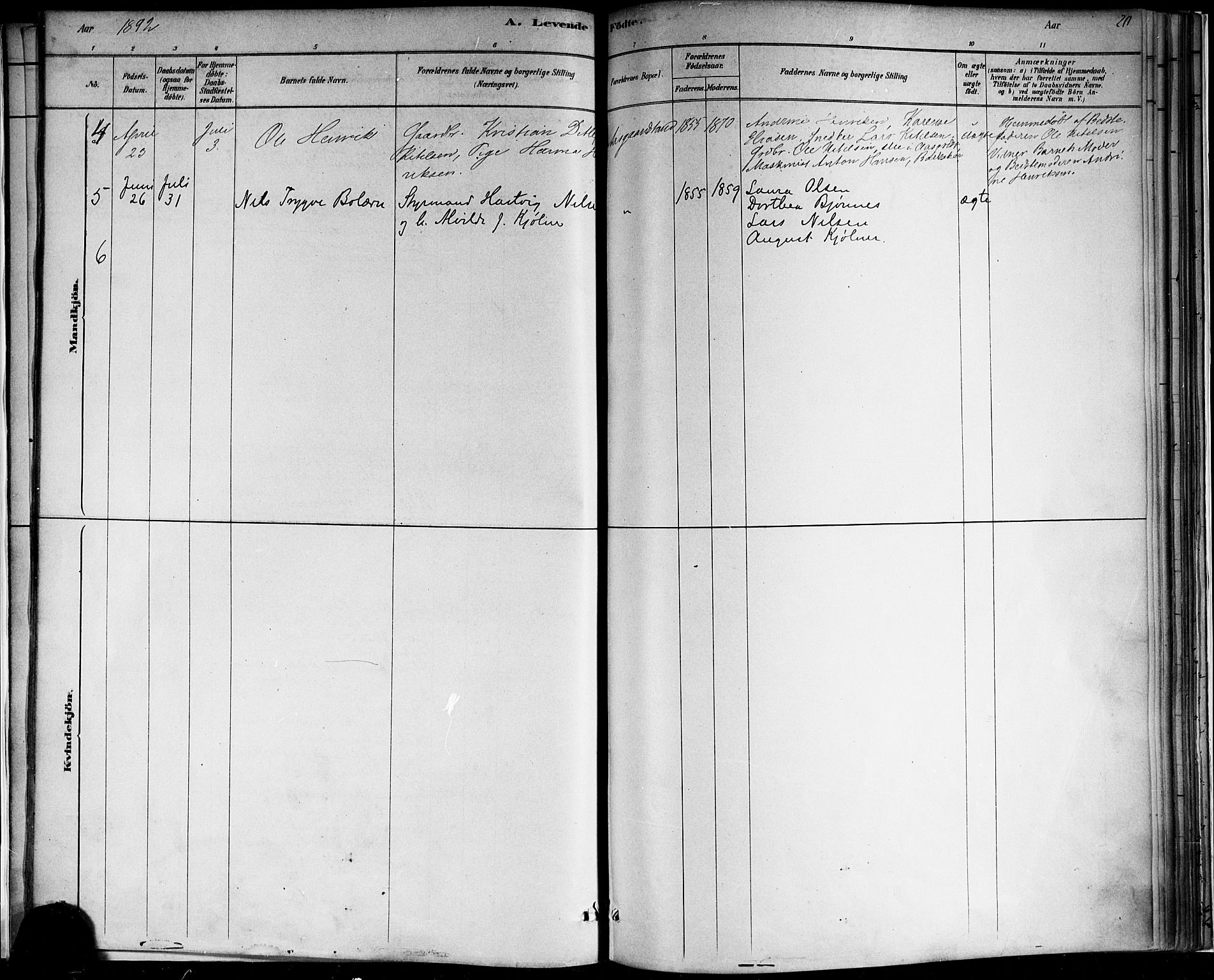 Borre kirkebøker, AV/SAKO-A-338/F/Fb/L0001: Parish register (official) no. II 1, 1878-1892, p. 20