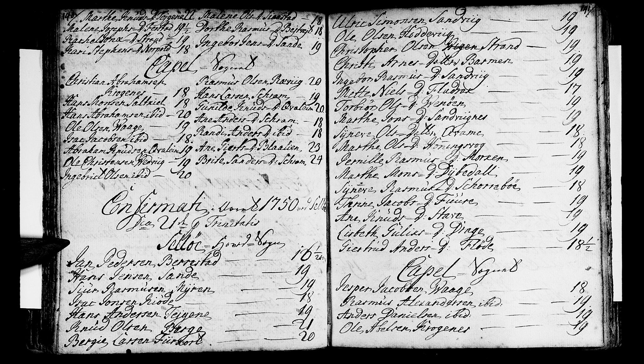 Selje sokneprestembete, AV/SAB-A-99938/H/Ha/Haa/Haaa: Parish register (official) no. A 4, 1743-1759, p. 140-141