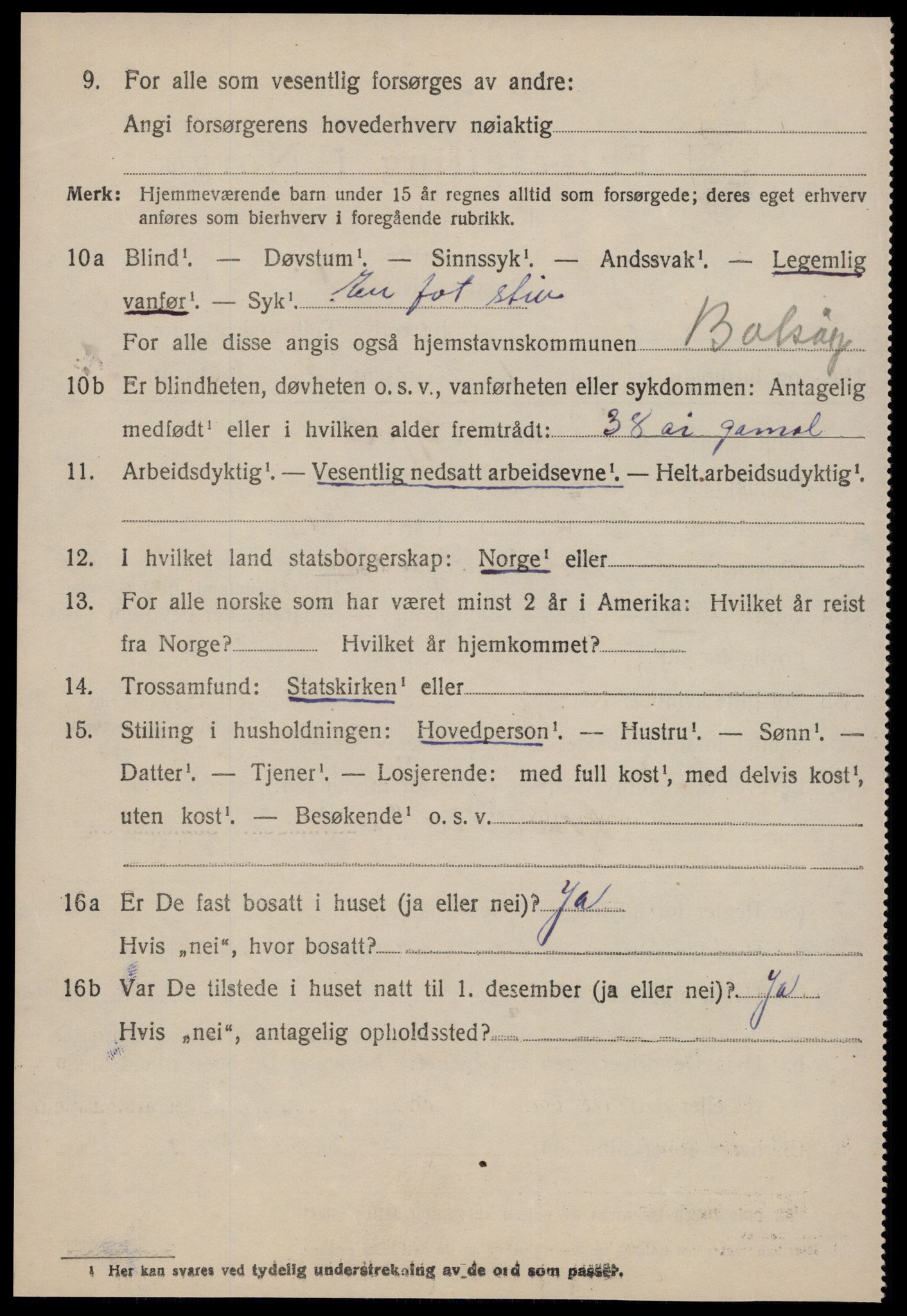 SAT, 1920 census for Bolsøy, 1920, p. 9868