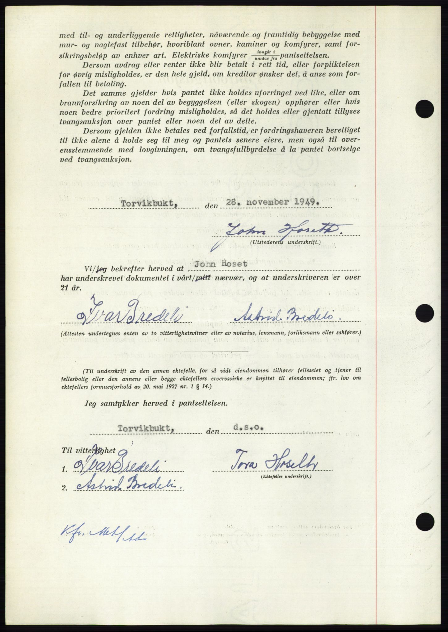 Nordmøre sorenskriveri, AV/SAT-A-4132/1/2/2Ca: Mortgage book no. B103, 1949-1950, Diary no: : 3544/1949