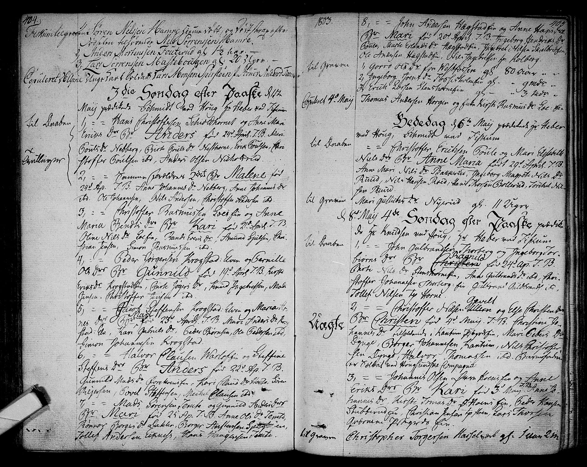 Eiker kirkebøker, AV/SAKO-A-4/F/Fa/L0009: Parish register (official) no. I 9, 1789-1806, p. 404-405