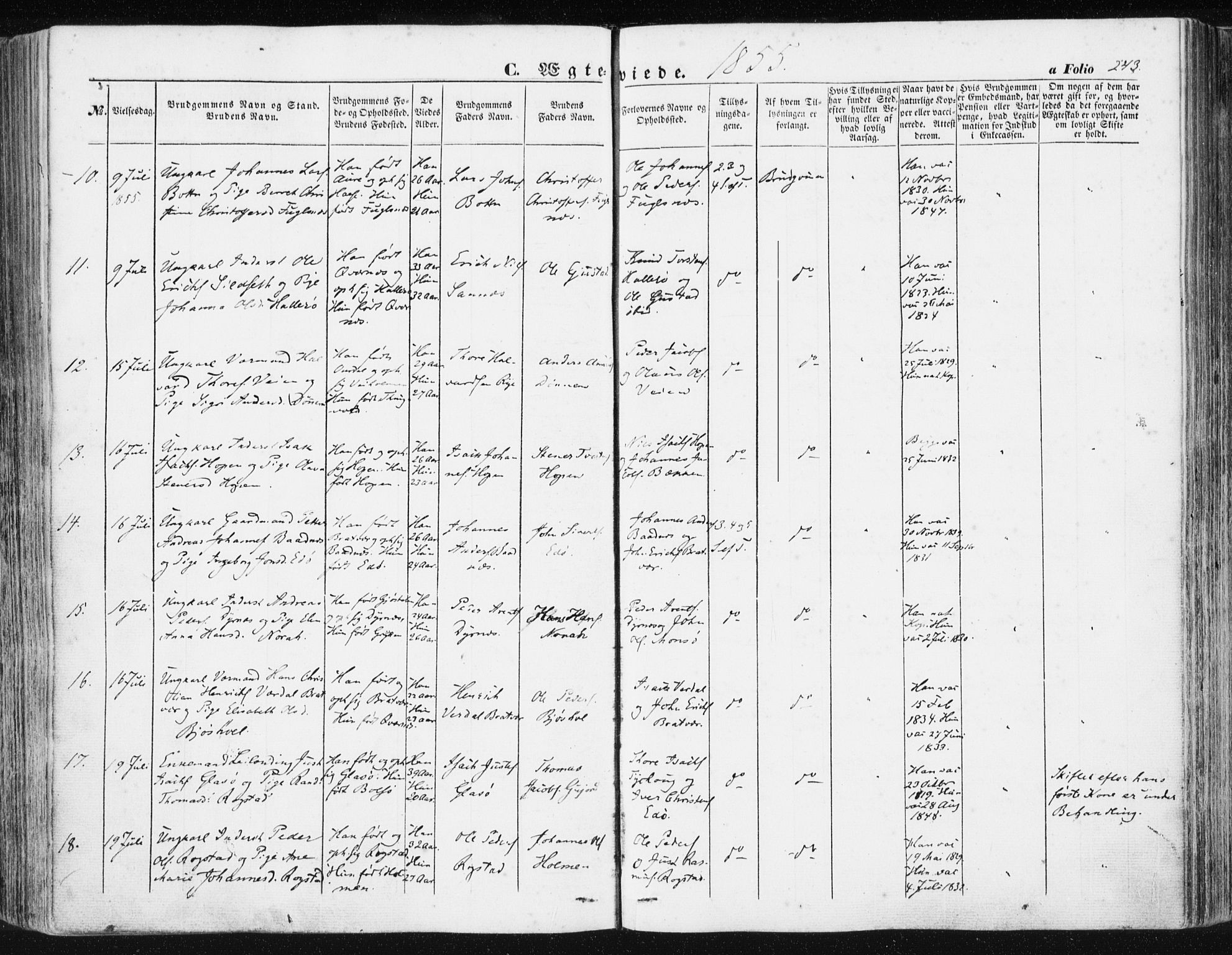 Ministerialprotokoller, klokkerbøker og fødselsregistre - Møre og Romsdal, AV/SAT-A-1454/581/L0937: Parish register (official) no. 581A05, 1853-1872, p. 243