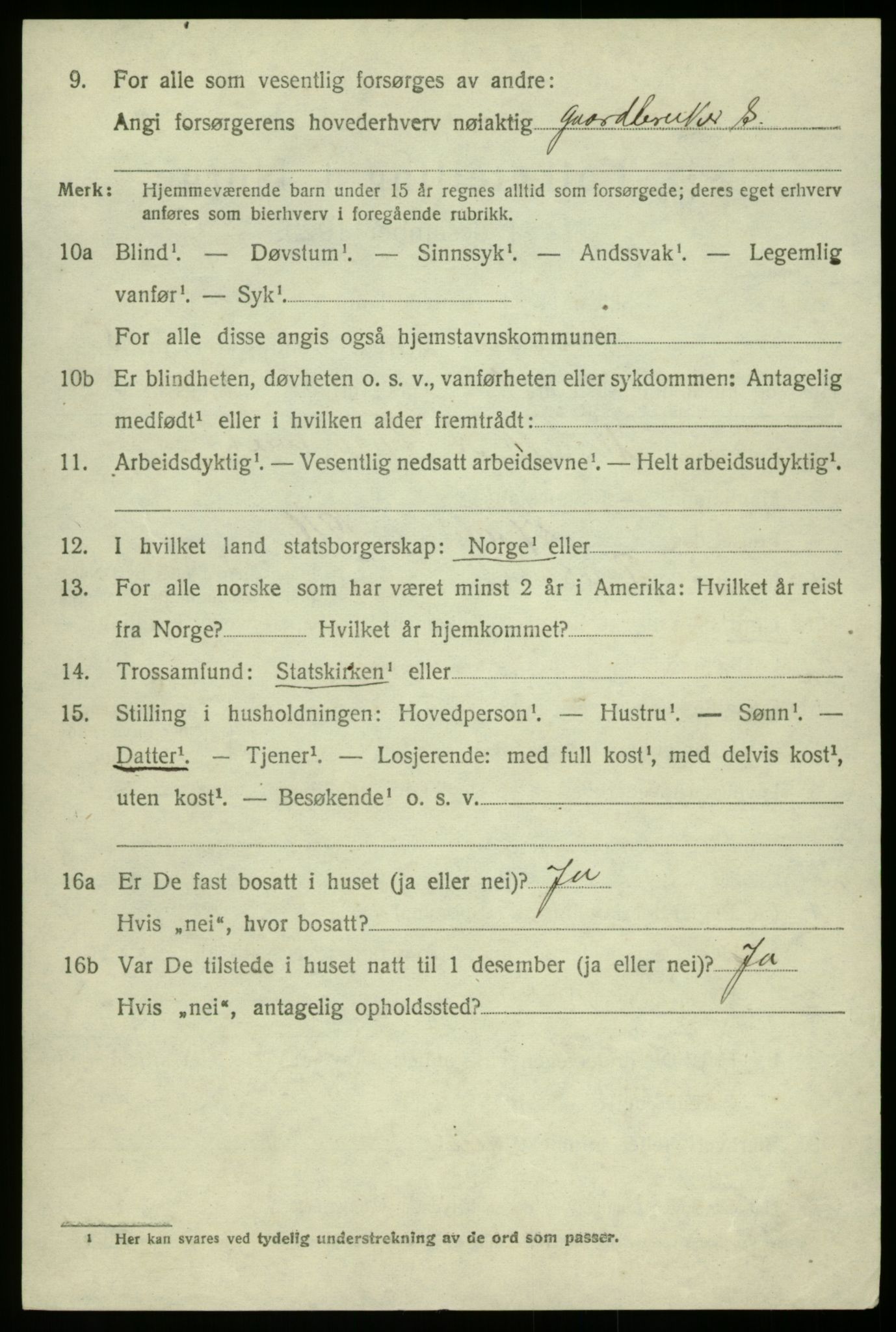 SAB, 1920 census for Modalen, 1920, p. 959