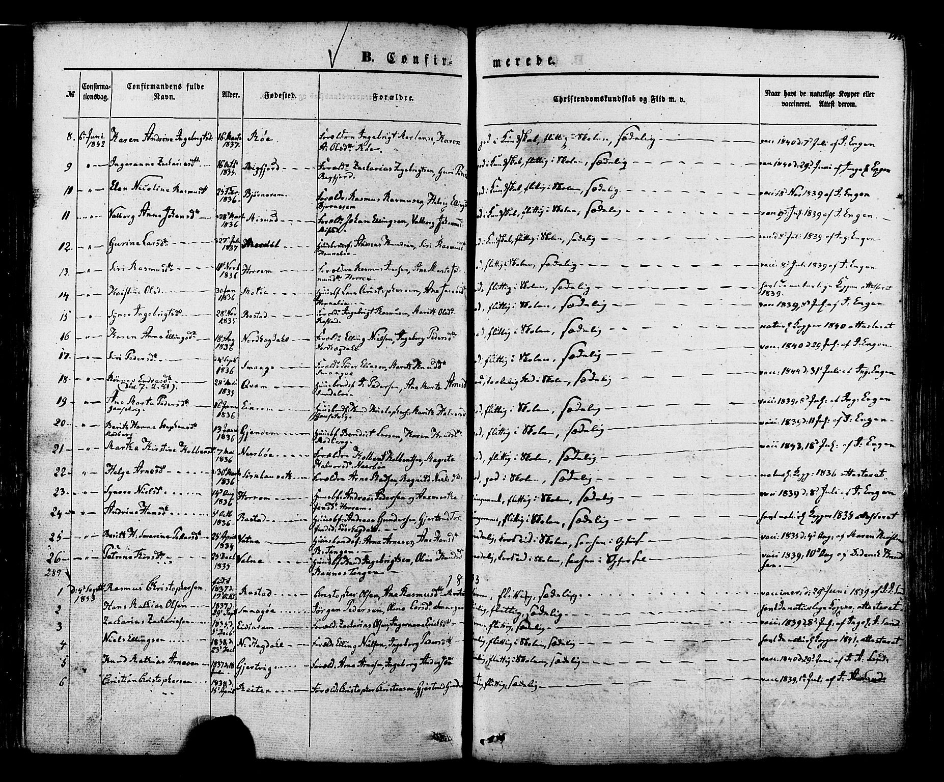 Ministerialprotokoller, klokkerbøker og fødselsregistre - Møre og Romsdal, SAT/A-1454/560/L0719: Parish register (official) no. 560A03, 1845-1872, p. 143
