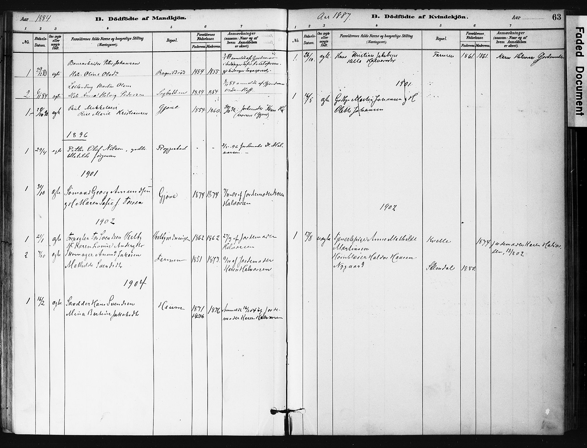 Hedrum kirkebøker, SAKO/A-344/F/Fb/L0001: Parish register (official) no. II 1, 1881-1905, p. 63