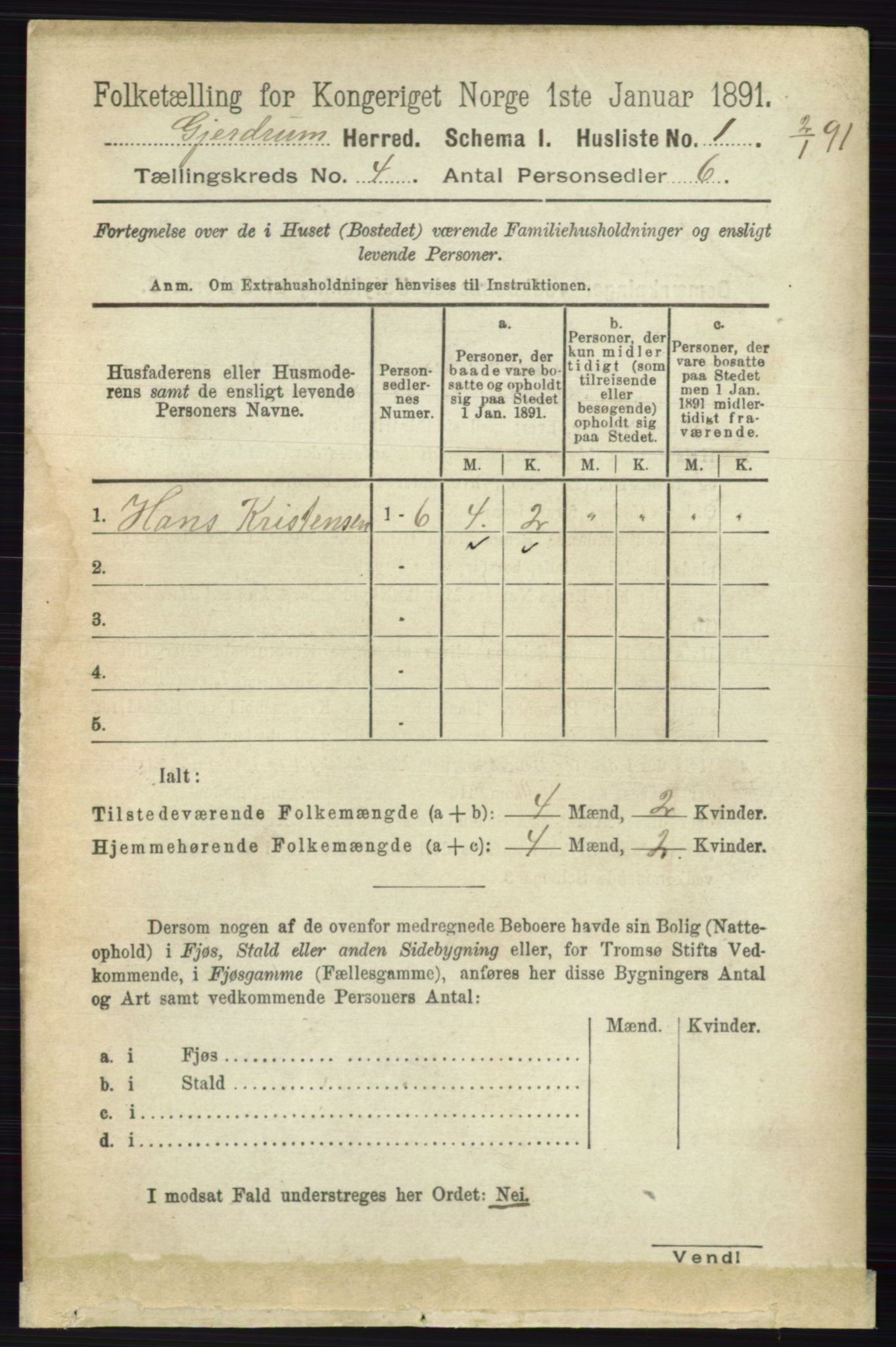 RA, 1891 census for 0234 Gjerdrum, 1891, p. 1750