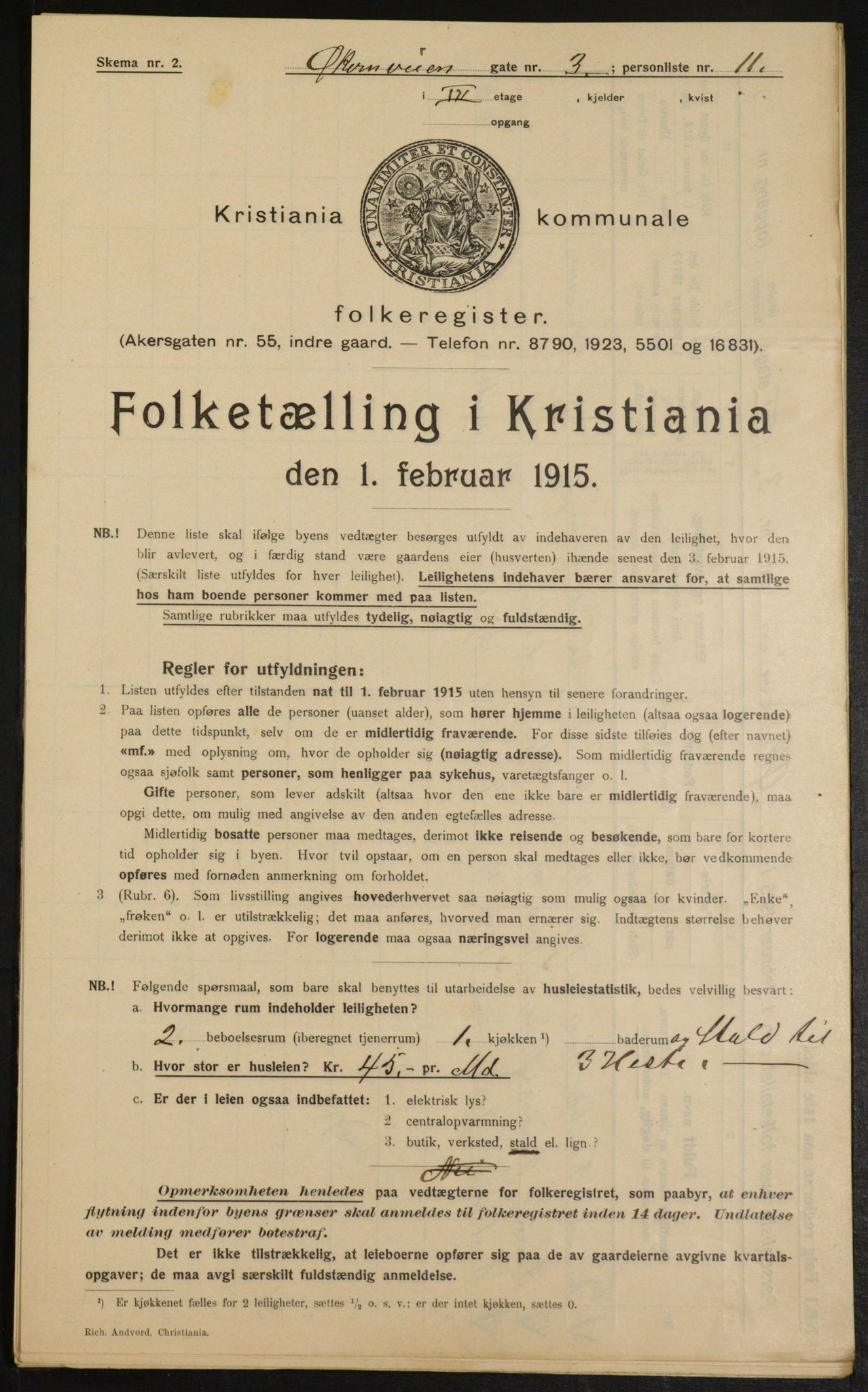 OBA, Municipal Census 1915 for Kristiania, 1915, p. 129281