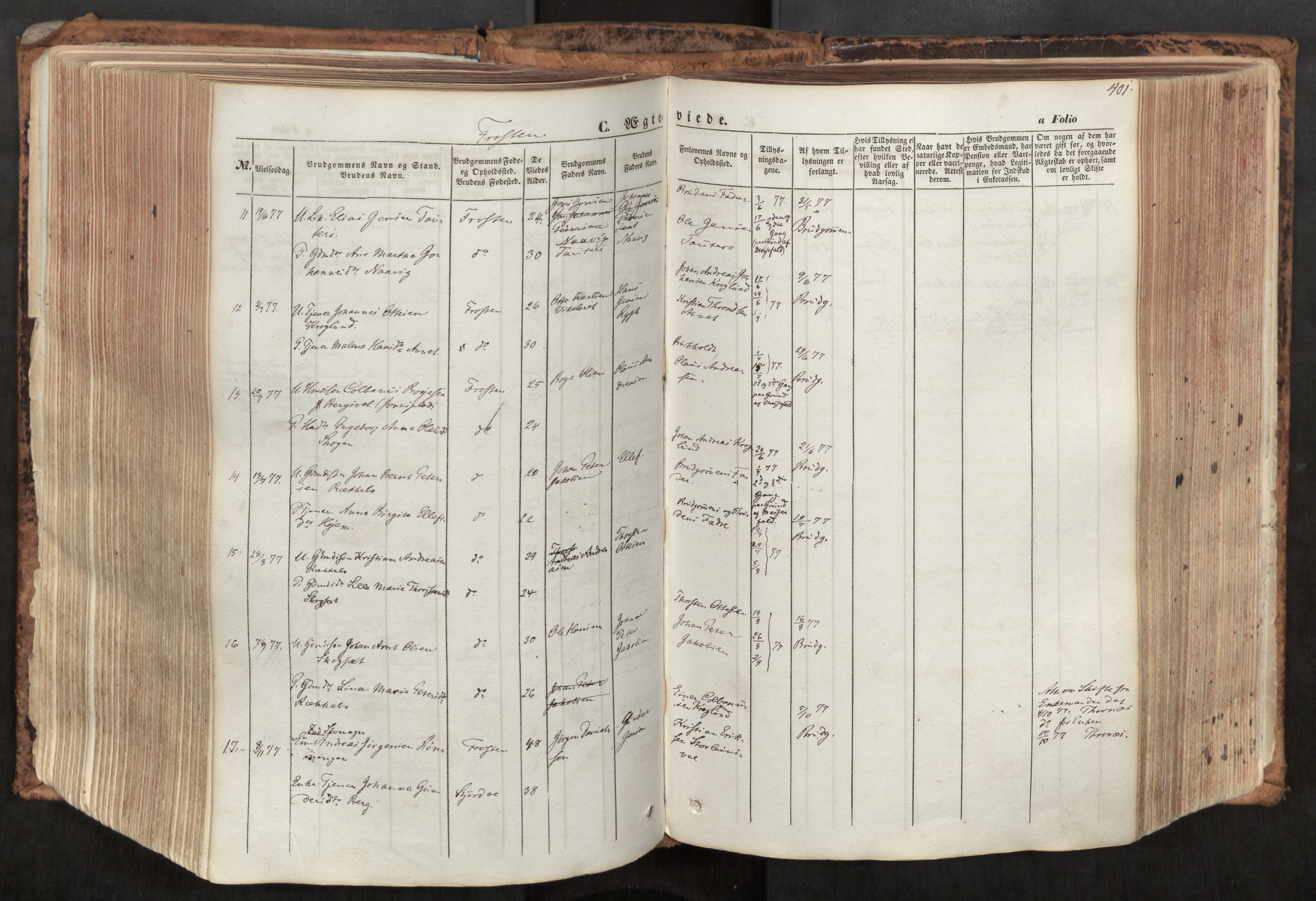 Ministerialprotokoller, klokkerbøker og fødselsregistre - Nord-Trøndelag, SAT/A-1458/713/L0116: Parish register (official) no. 713A07, 1850-1877, p. 401