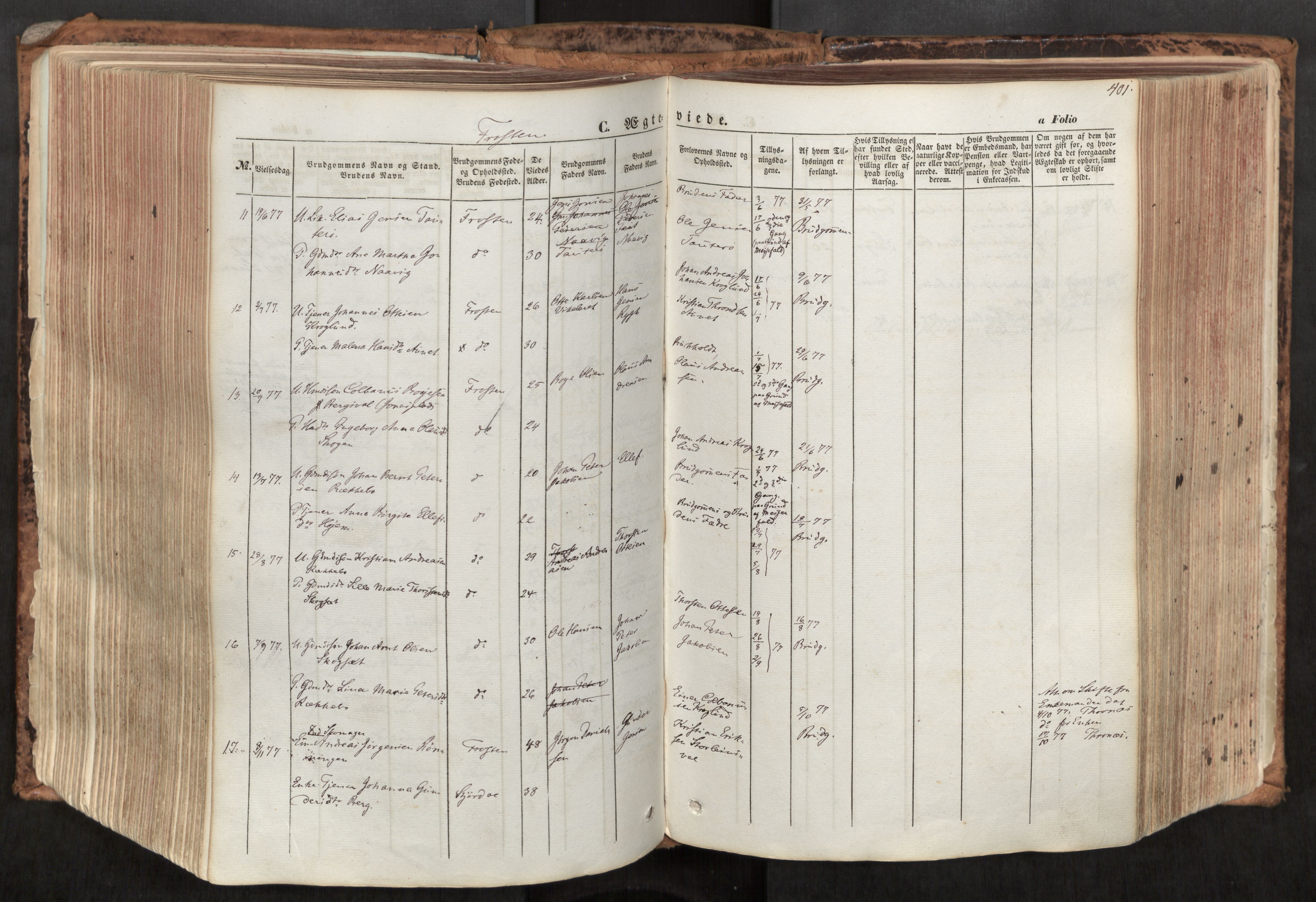 Ministerialprotokoller, klokkerbøker og fødselsregistre - Nord-Trøndelag, AV/SAT-A-1458/713/L0116: Parish register (official) no. 713A07, 1850-1877, p. 401