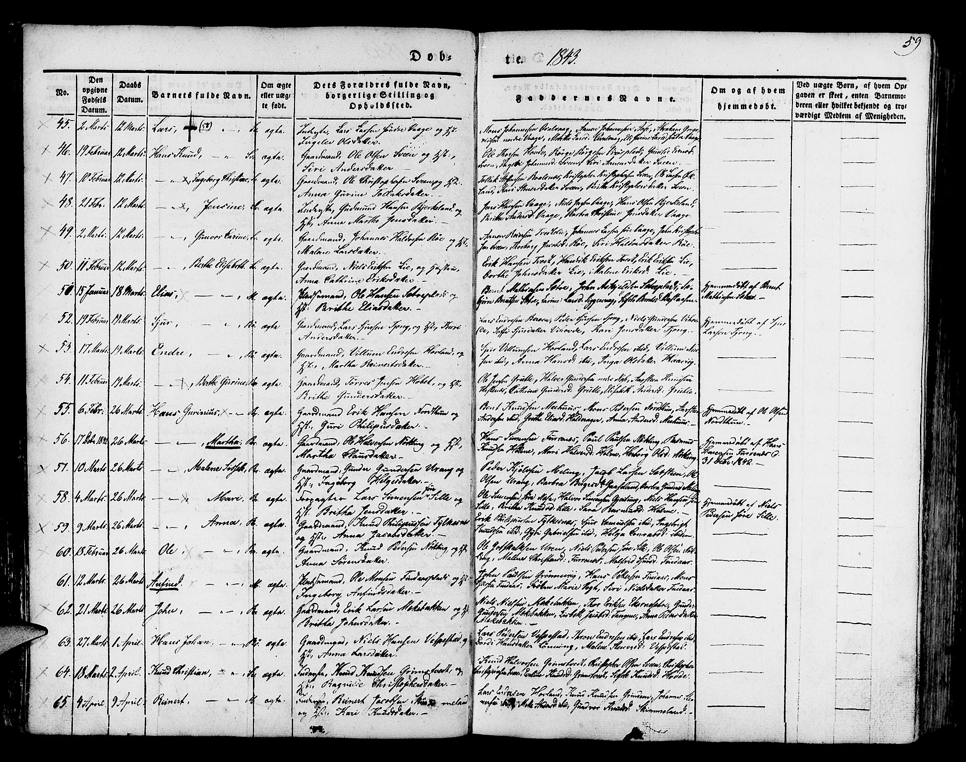 Finnås sokneprestembete, SAB/A-99925/H/Ha/Haa/Haaa/L0006: Parish register (official) no. A 6, 1836-1850, p. 59