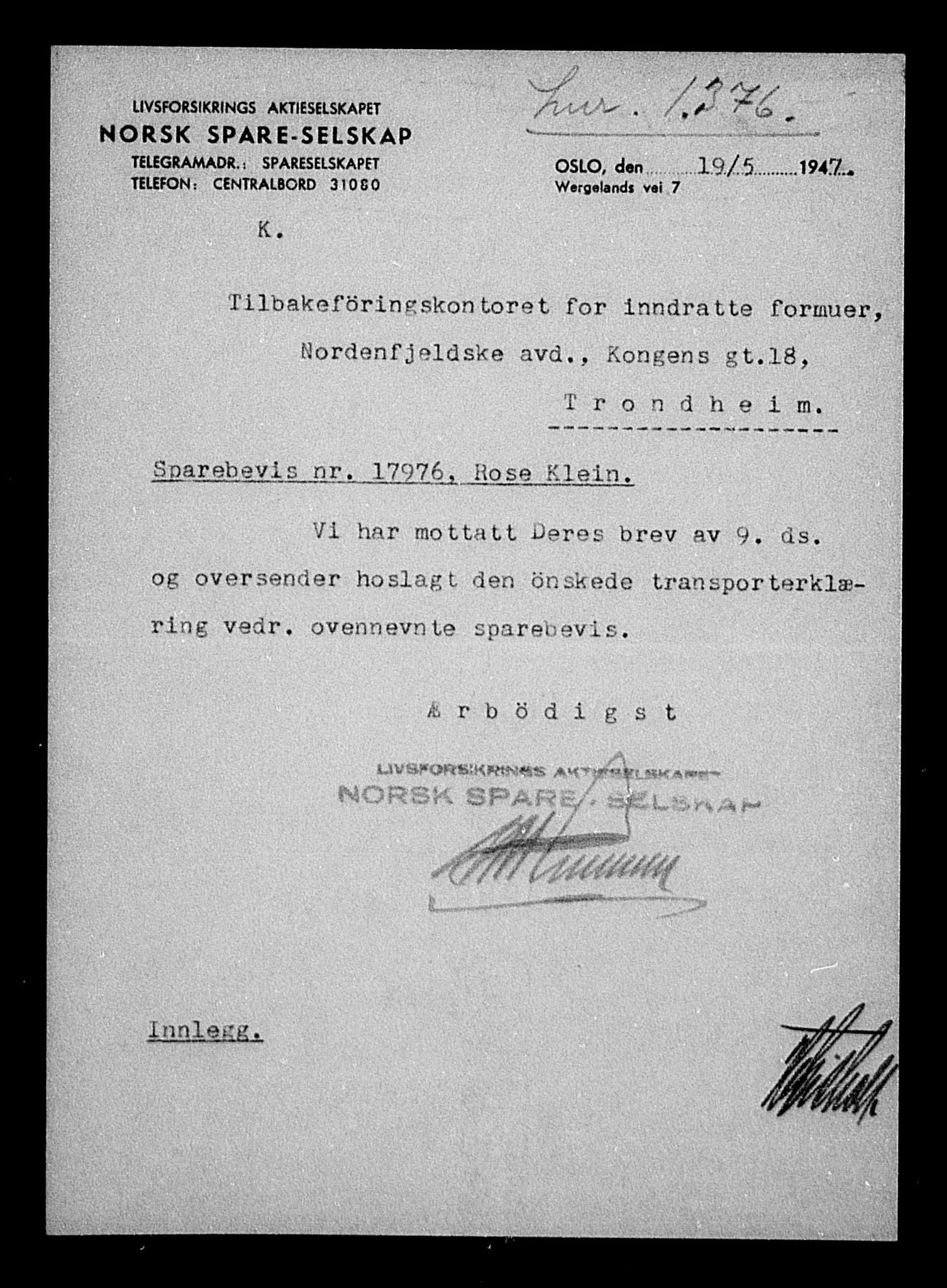 Justisdepartementet, Tilbakeføringskontoret for inndratte formuer, AV/RA-S-1564/H/Hc/Hca/L0902: --, 1945-1947, p. 203