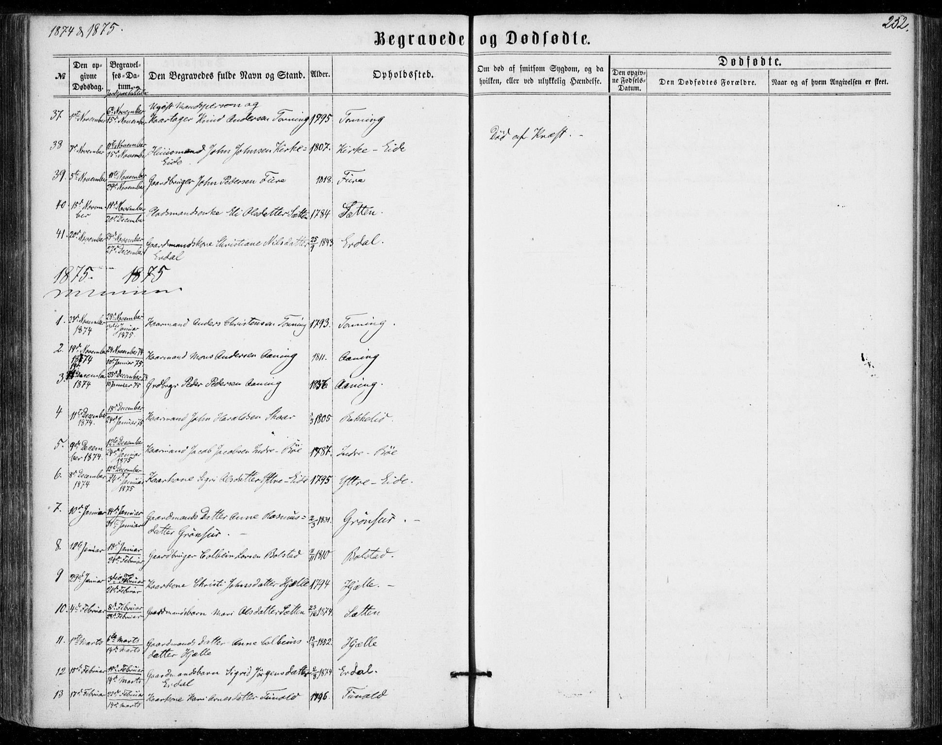 Stryn Sokneprestembete, SAB/A-82501: Parish register (official) no. A 3, 1862-1877, p. 252