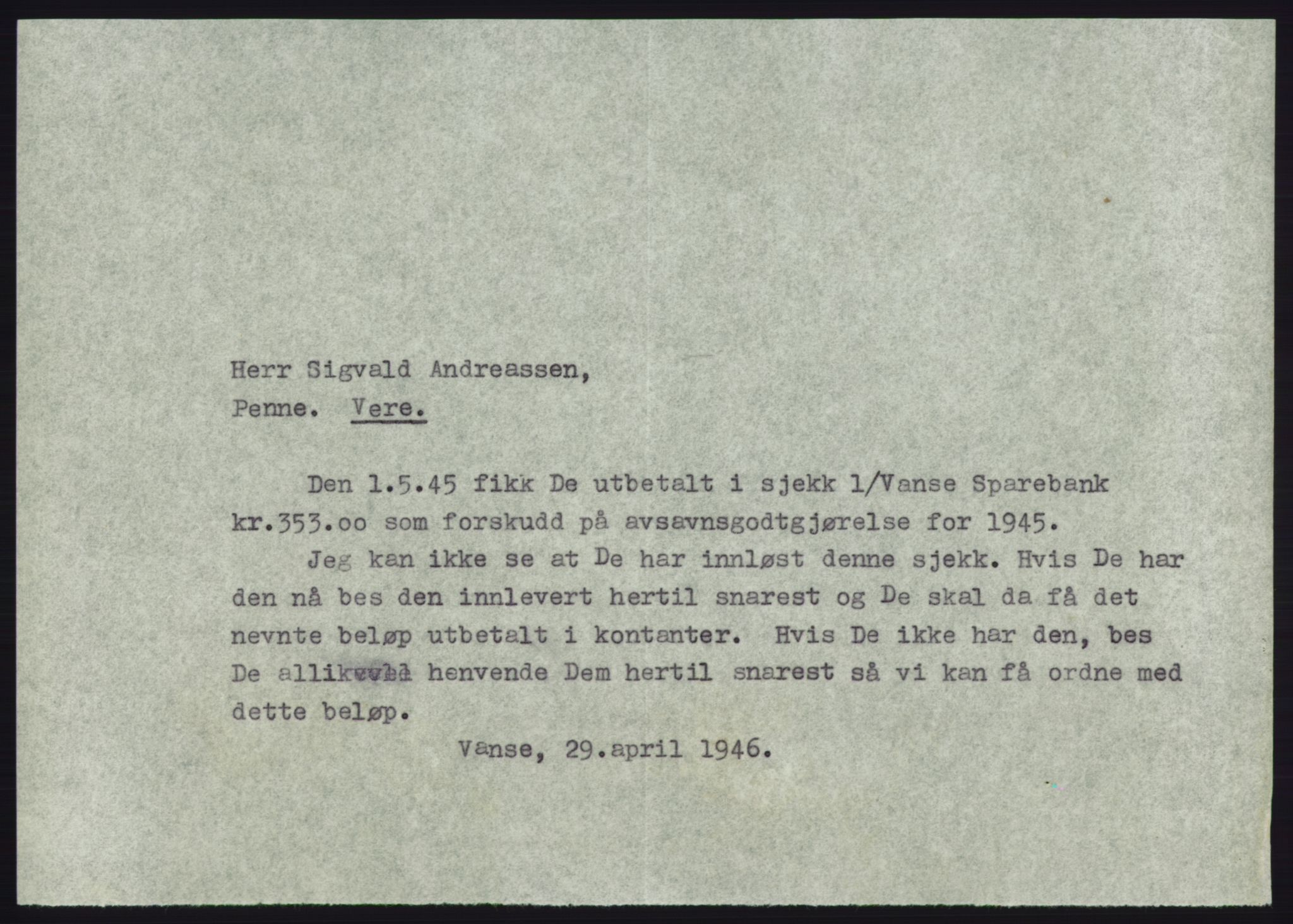 Forsvarsdepartementet, 10. kontor / Oppgjørskontoret, AV/RA-RAFA-1225/D/Db/L0180: Lista oppgjørskontor, 1942-1952, p. 2087