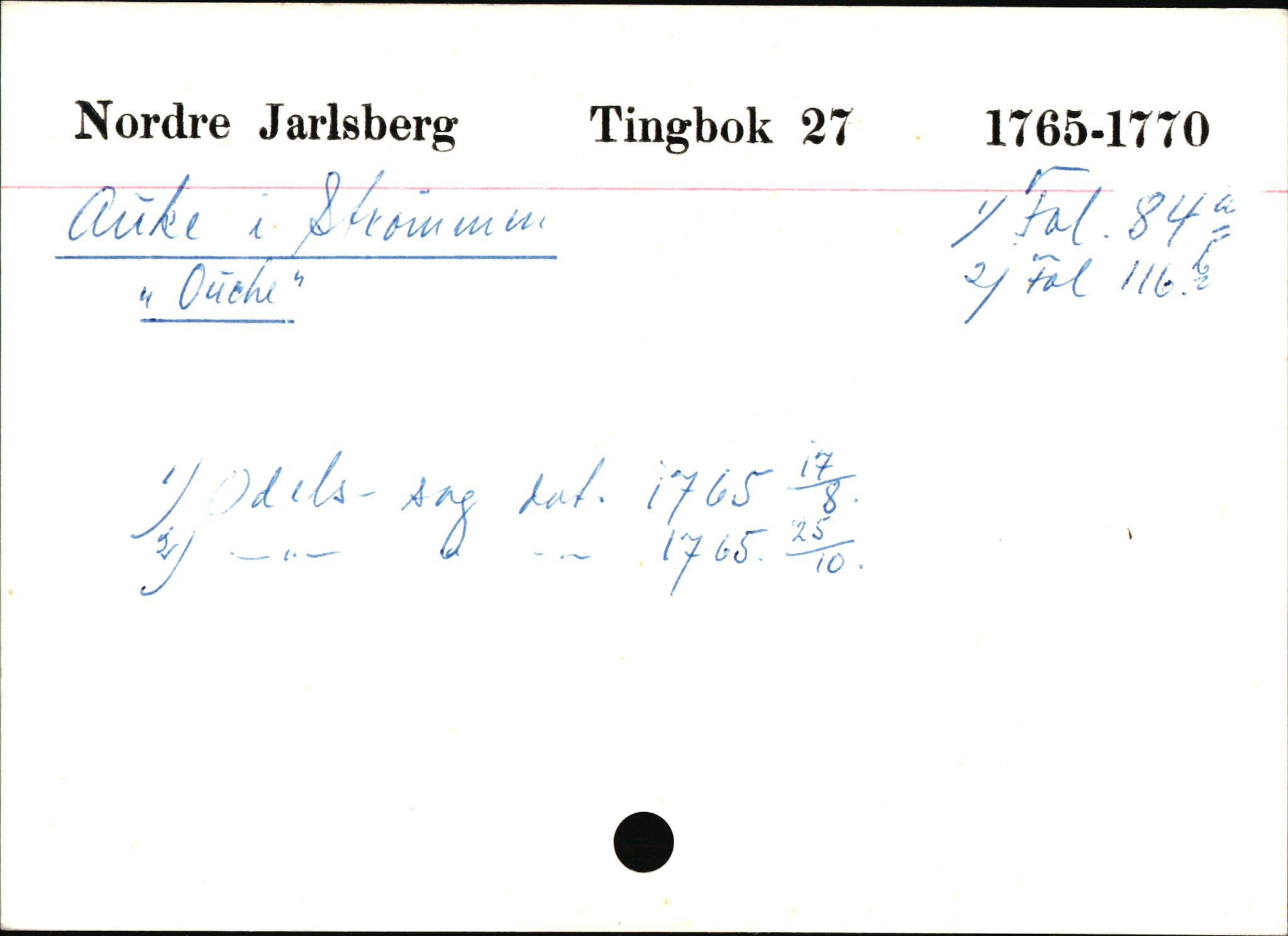 Statsarkivet i Kongsberg, AV/SAKO-A-0001/E/Ed/L0002/0015: Registerkort til avskrifter for eiendommer i Vestfold / Eiendommer i Strømm kommune, 1600-1950, p. 3