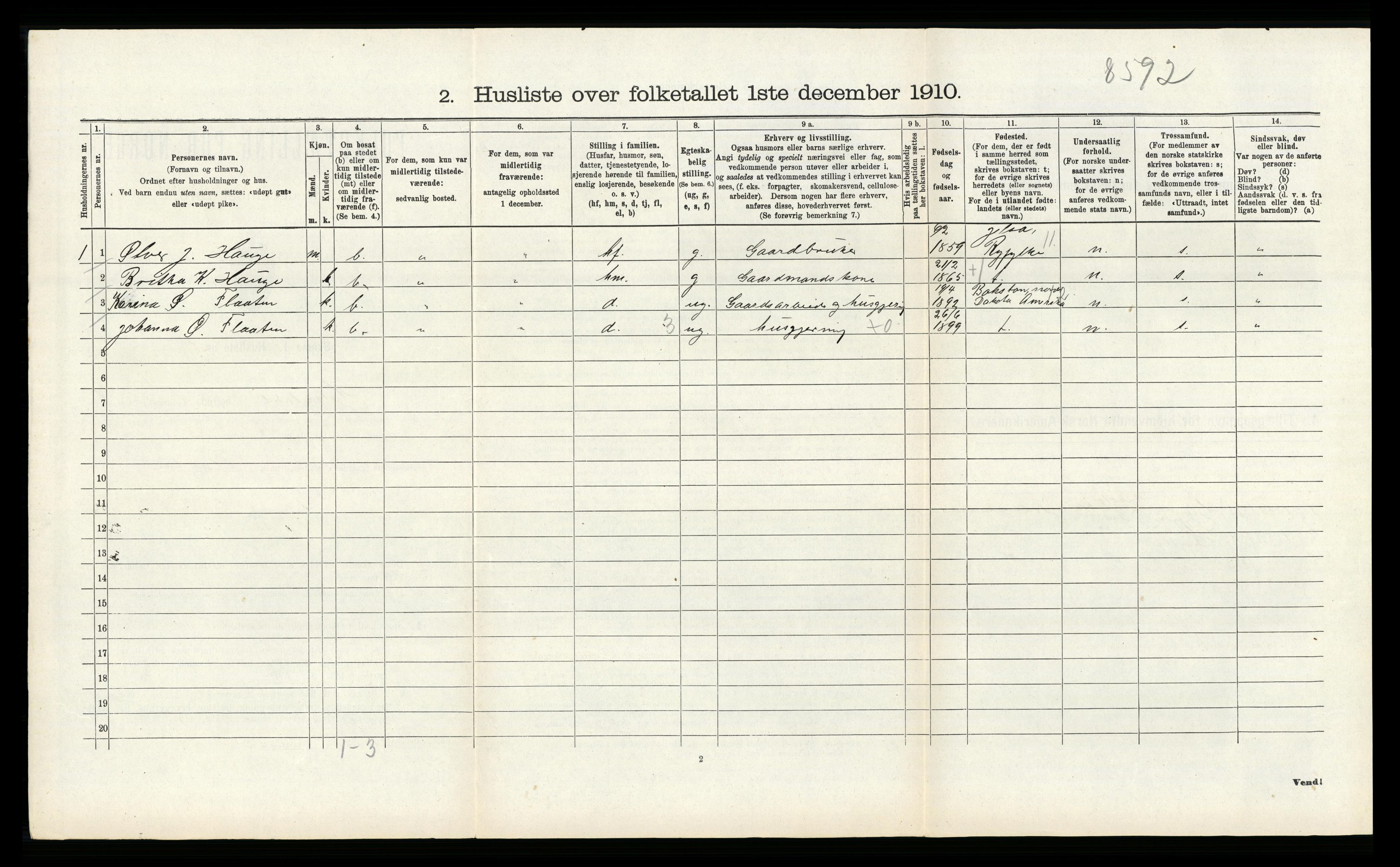 RA, 1910 census for Hjelmeland, 1910, p. 377