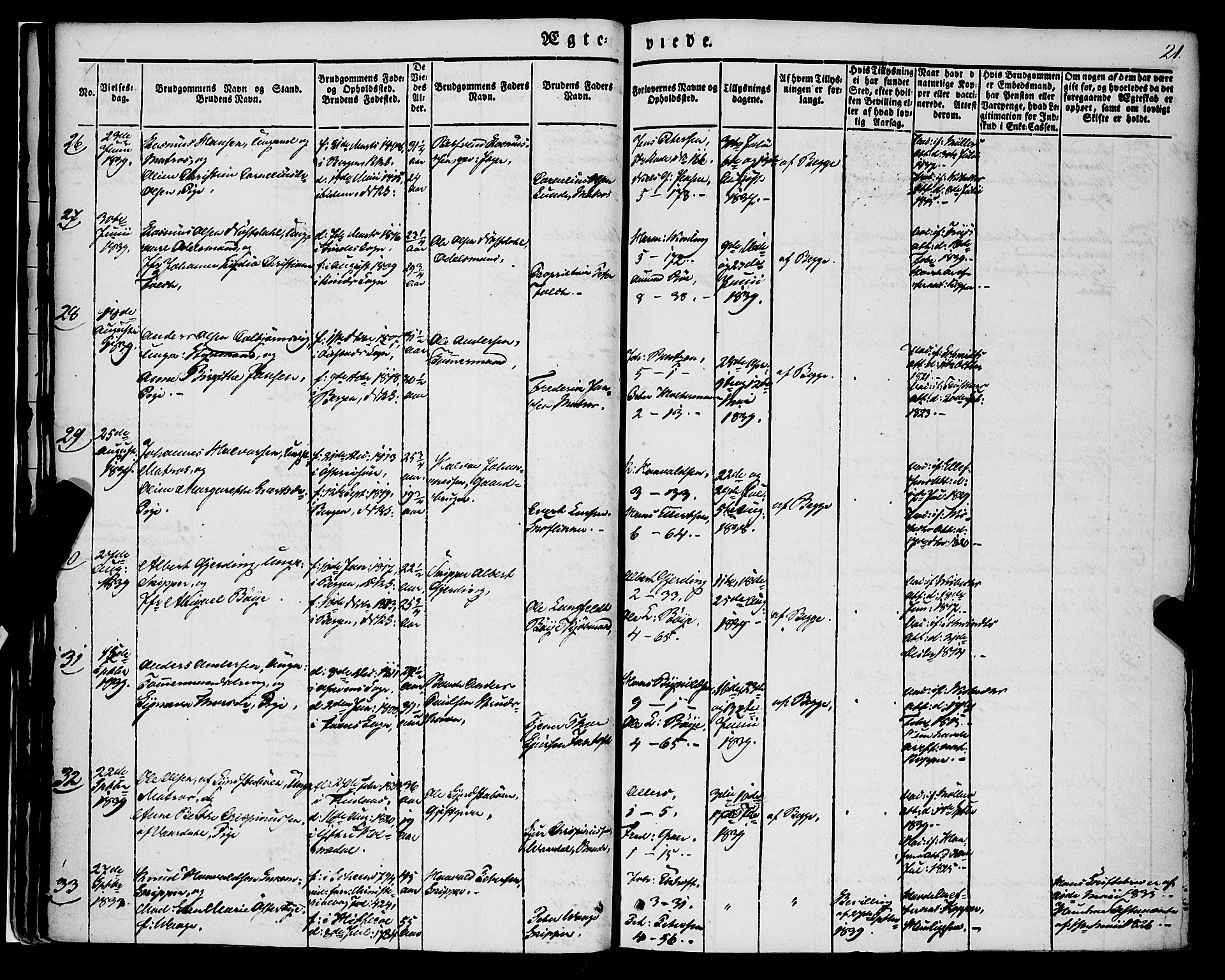 Nykirken Sokneprestembete, AV/SAB-A-77101/H/Haa/L0031: Parish register (official) no. D 1, 1834-1861, p. 21