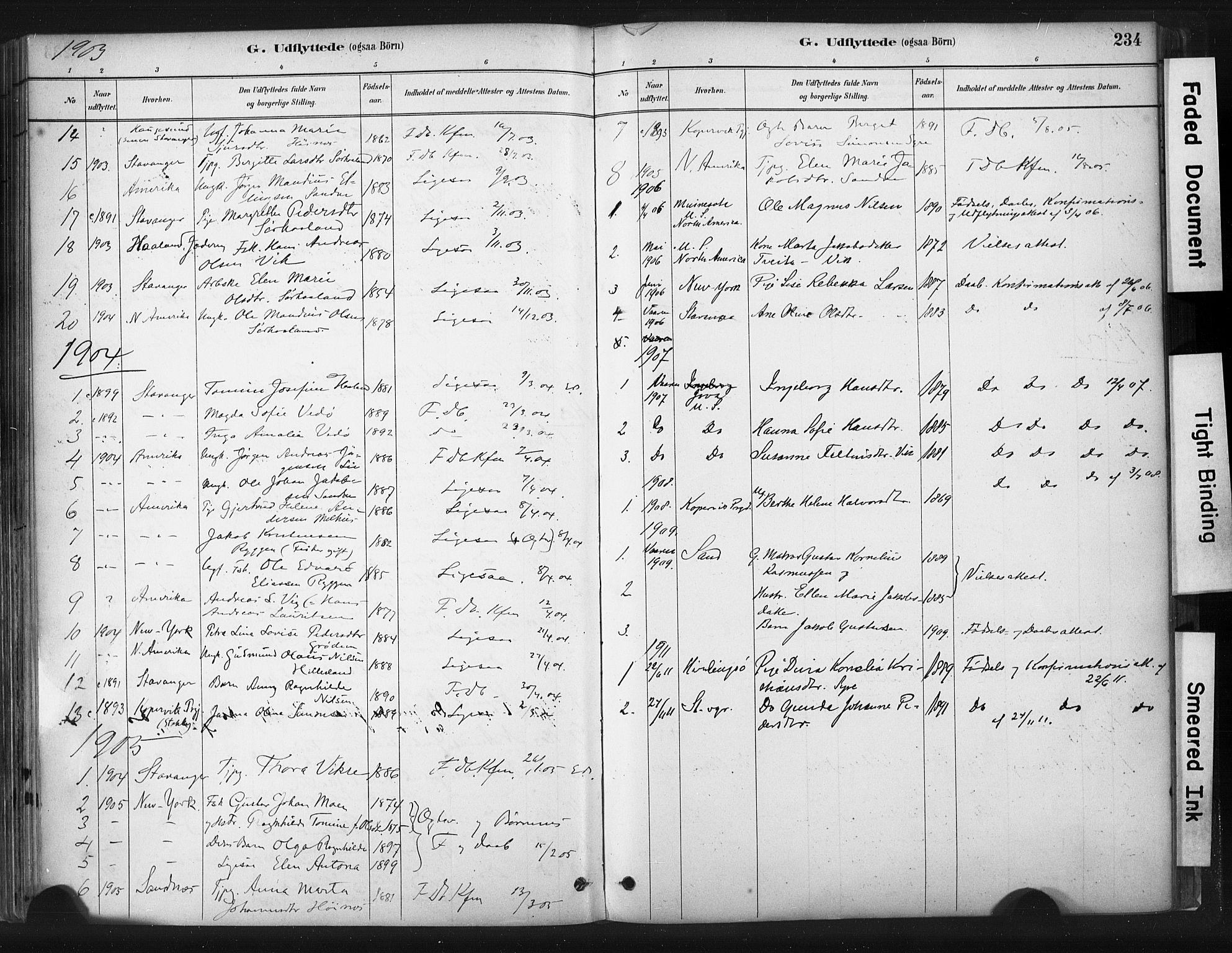 Skudenes sokneprestkontor, SAST/A -101849/H/Ha/Haa/L0009: Parish register (official) no. A 6, 1882-1912, p. 234