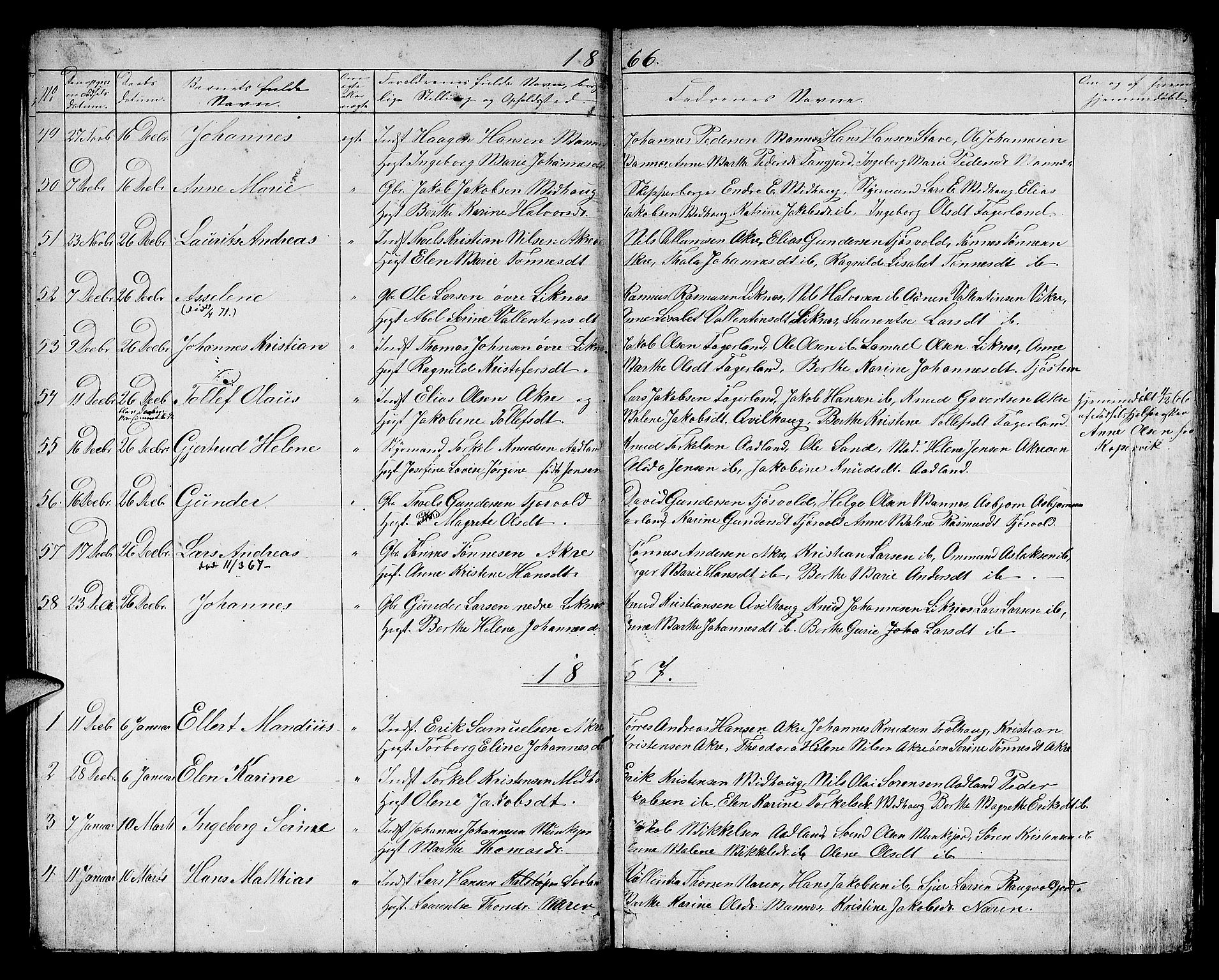 Skudenes sokneprestkontor, SAST/A -101849/H/Ha/Hab/L0005: Parish register (copy) no. B 5, 1866-1881, p. 5