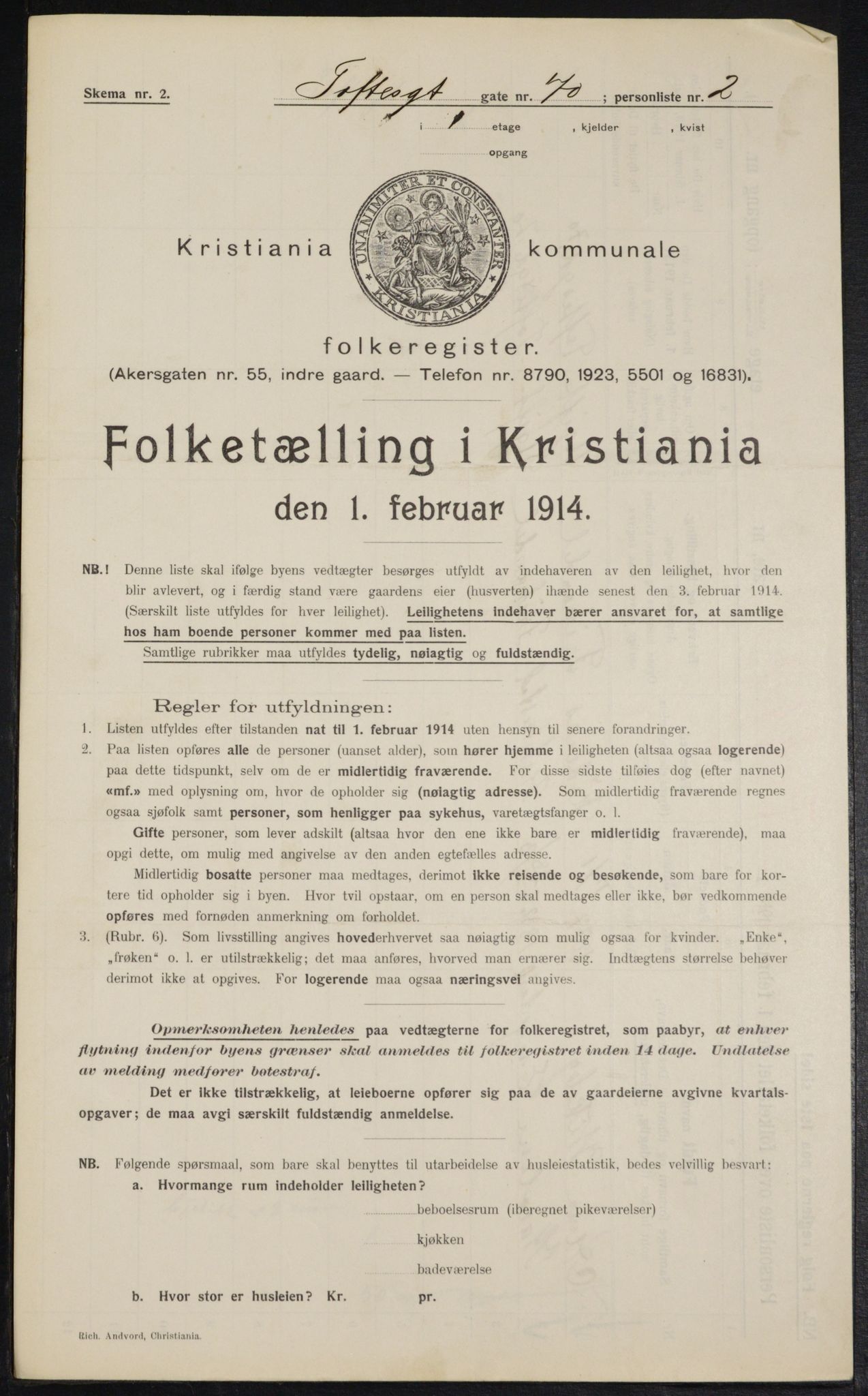 OBA, Municipal Census 1914 for Kristiania, 1914, p. 113945