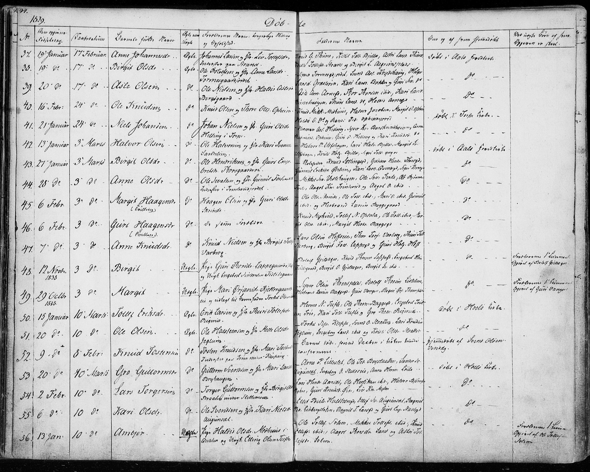 Ål kirkebøker, SAKO/A-249/F/Fa/L0005: Parish register (official) no. I 5, 1825-1848, p. 94