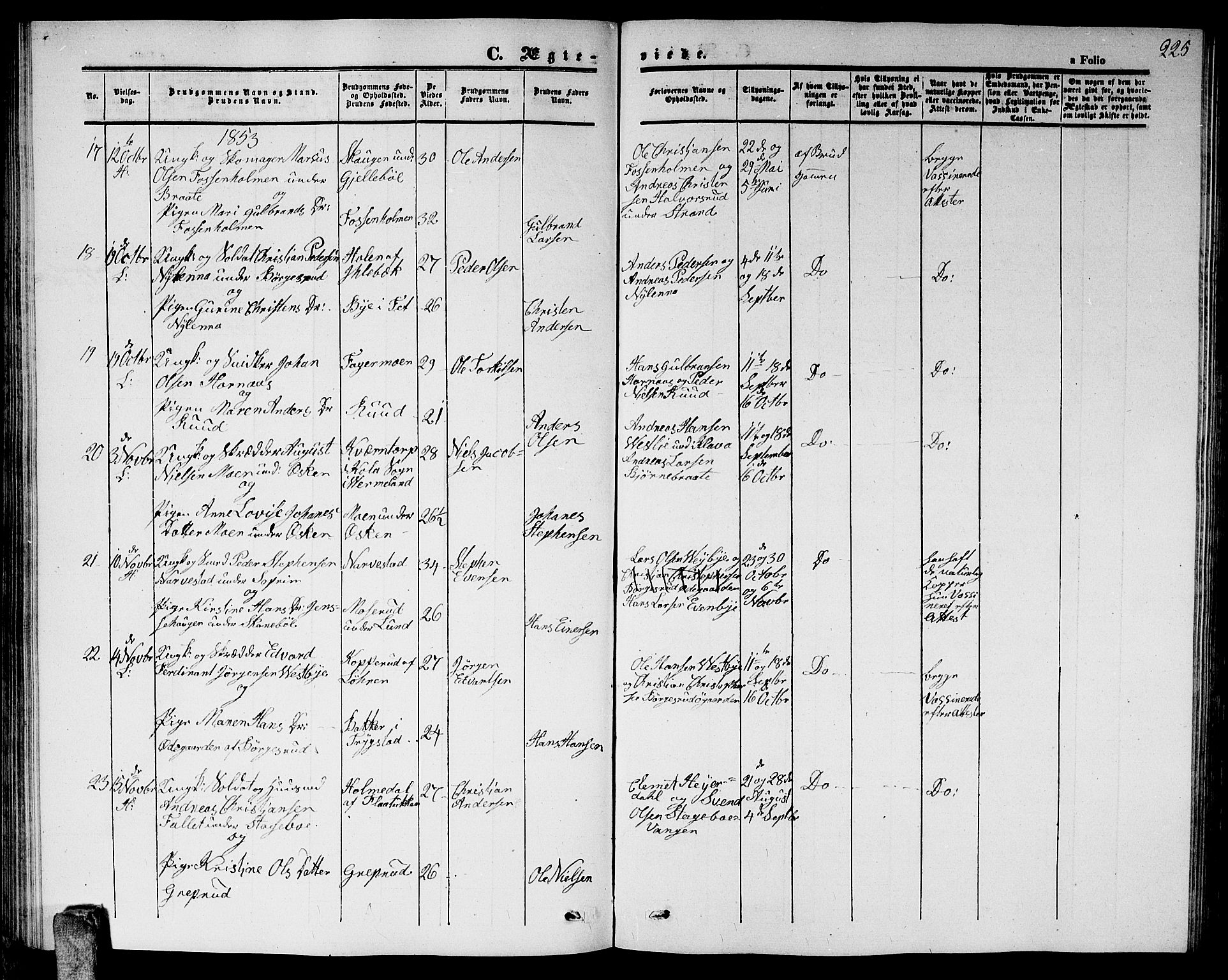 Høland prestekontor Kirkebøker, AV/SAO-A-10346a/G/Ga/L0003: Parish register (copy) no. I 3, 1846-1853, p. 225