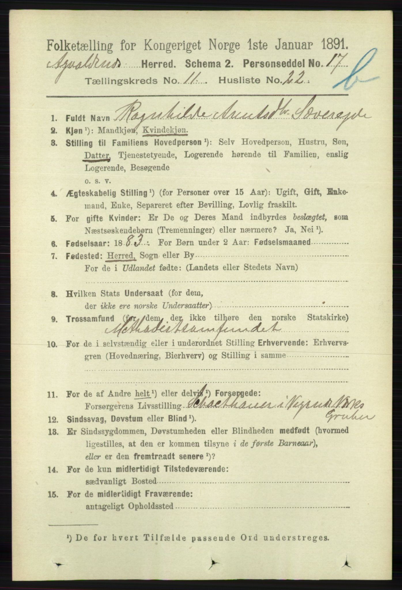 RA, 1891 census for 1147 Avaldsnes, 1891, p. 6542