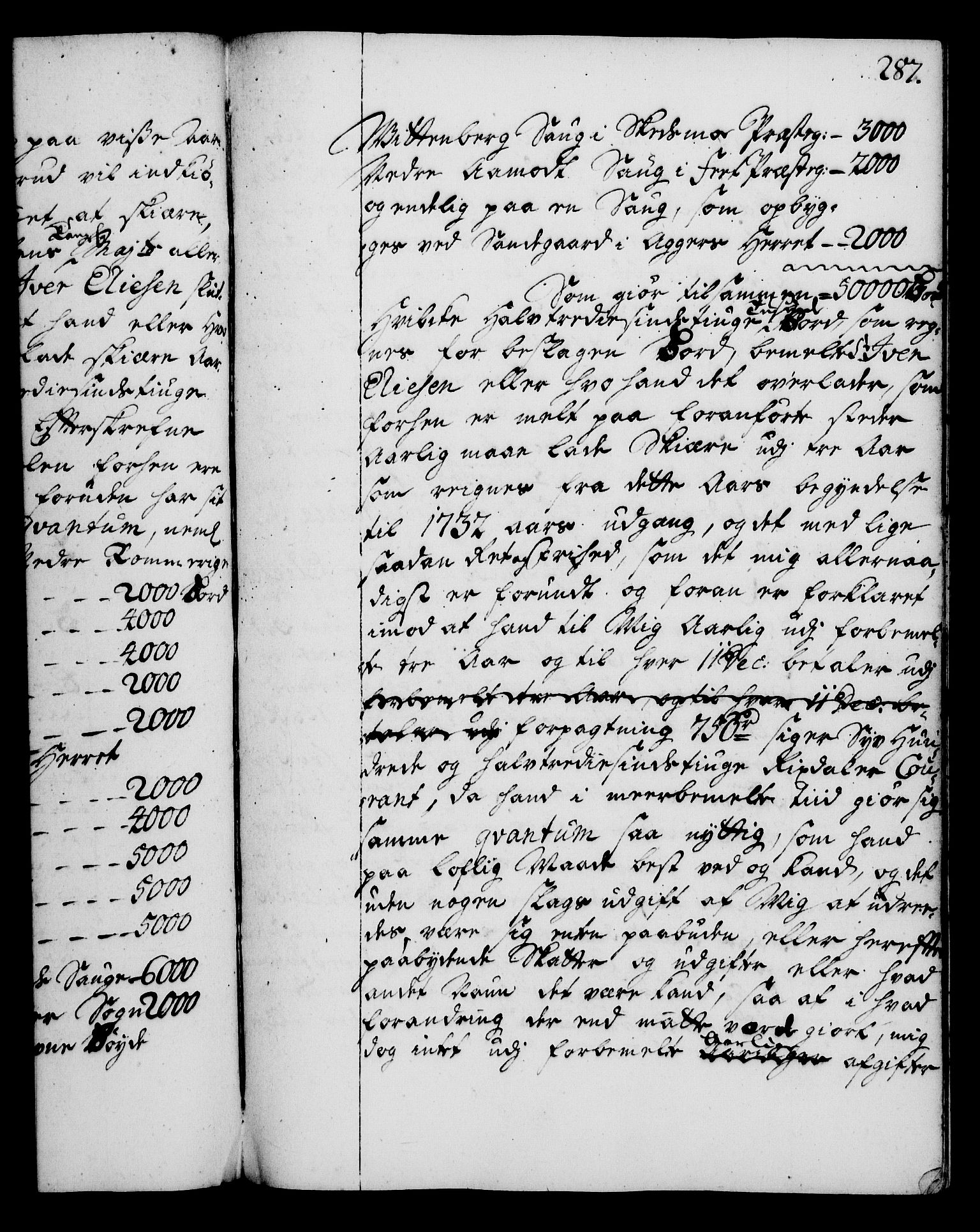 Rentekammeret, Kammerkanselliet, RA/EA-3111/G/Gg/Gga/L0003: Norsk ekspedisjonsprotokoll med register (merket RK 53.3), 1727-1734, p. 287