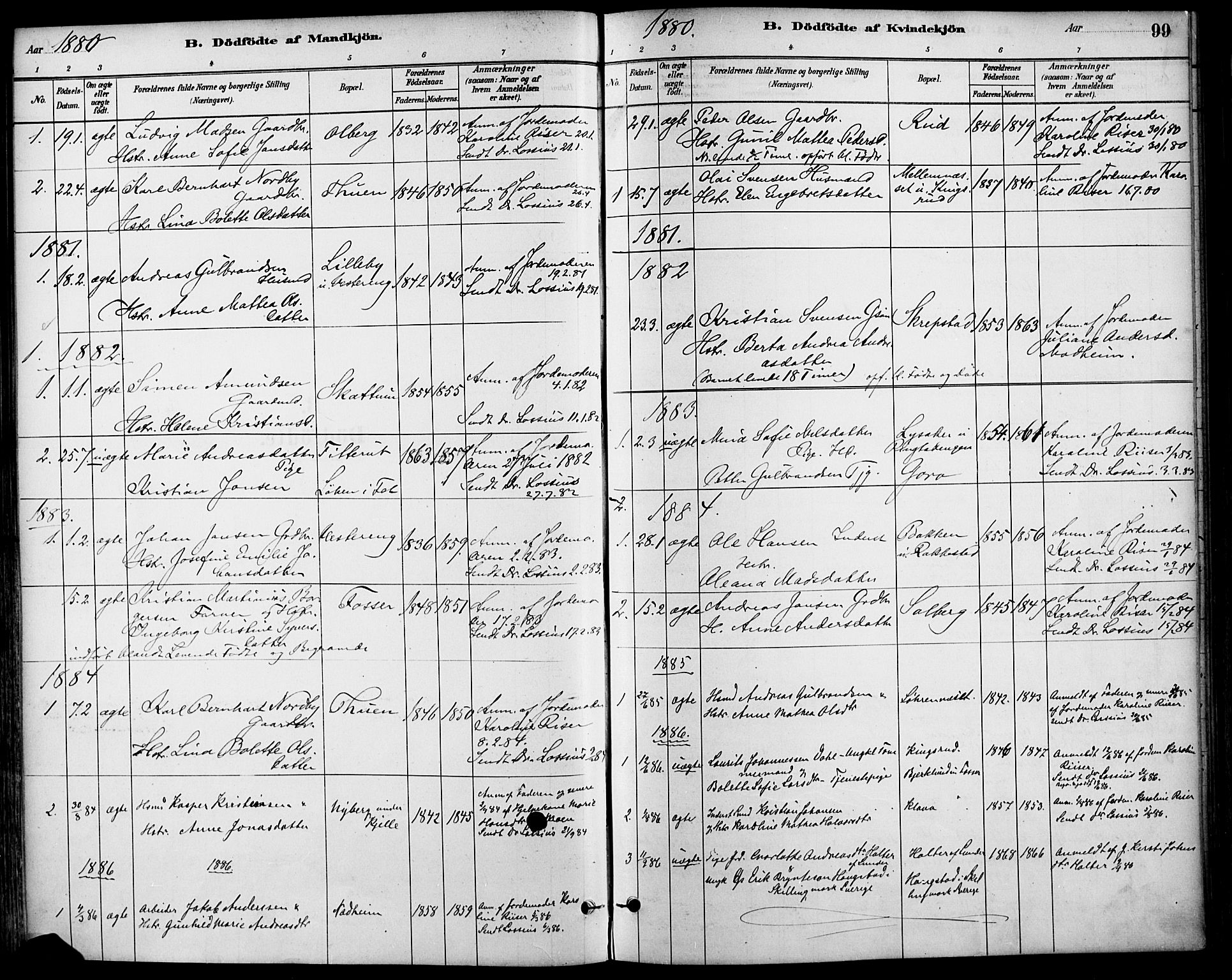 Høland prestekontor Kirkebøker, SAO/A-10346a/F/Fa/L0013: Parish register (official) no. I 13, 1880-1897, p. 99
