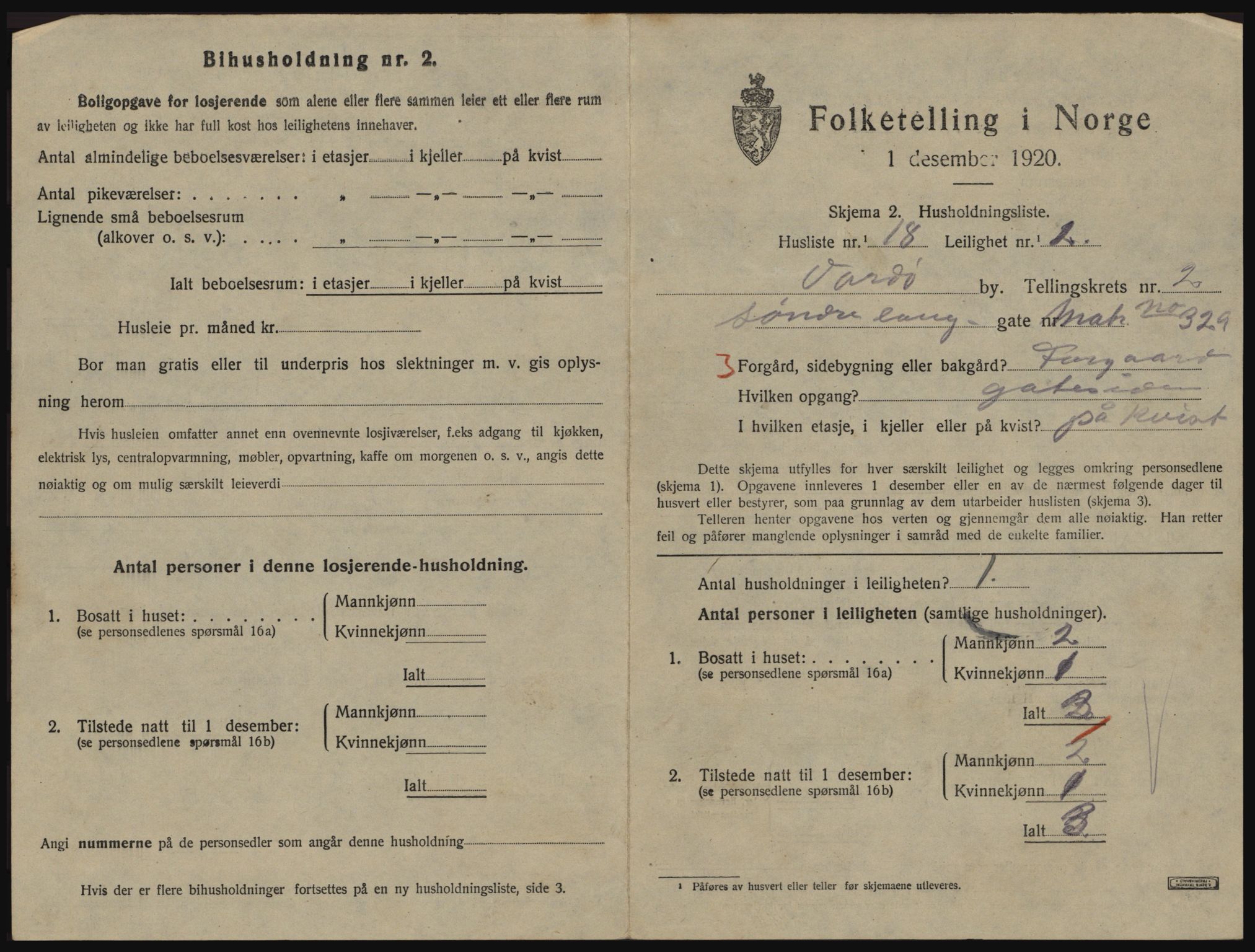 SATØ, 1920 census for Vardø, 1920, p. 1781