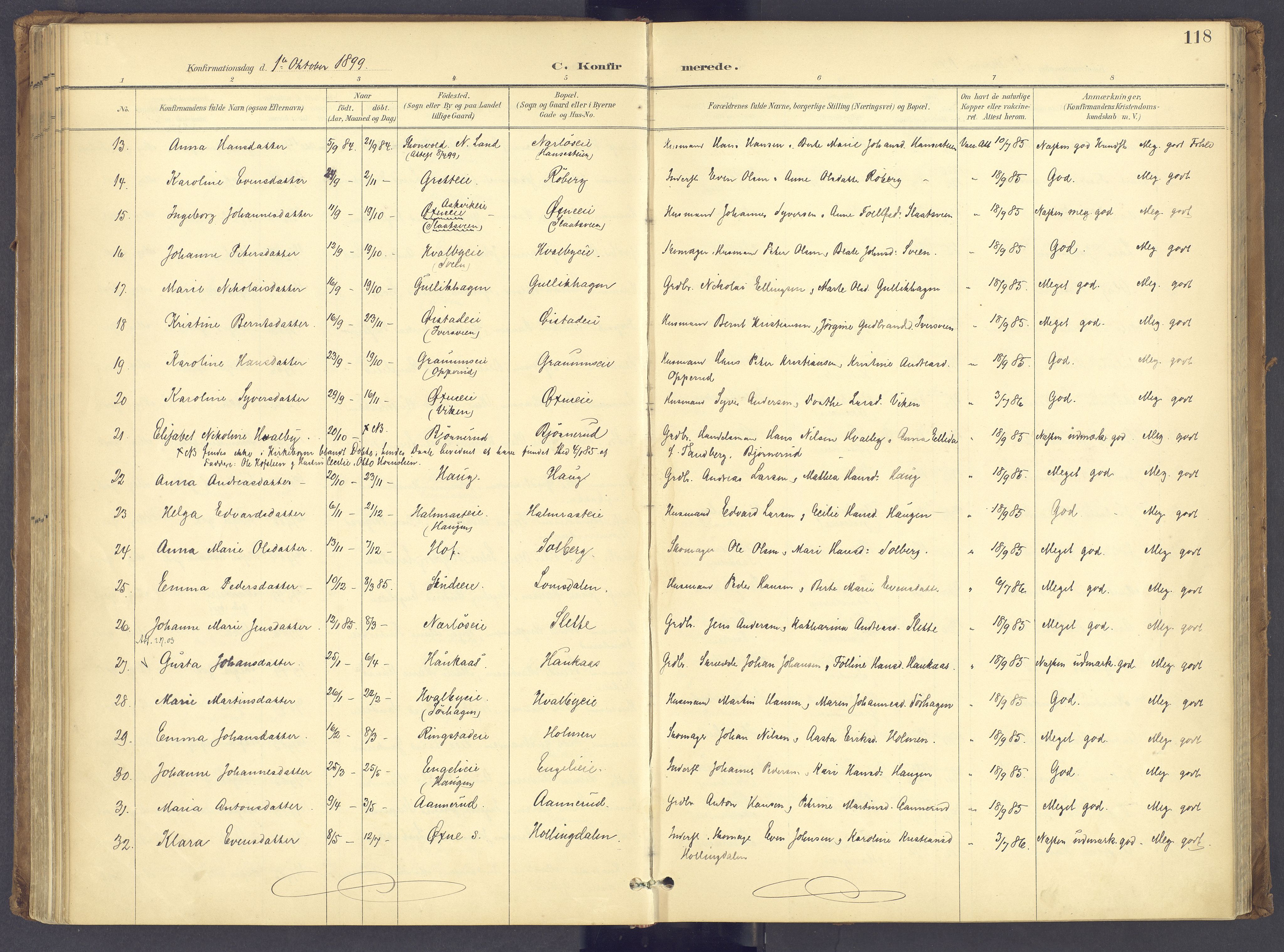 Søndre Land prestekontor, AV/SAH-PREST-122/K/L0006: Parish register (official) no. 6, 1895-1904, p. 118