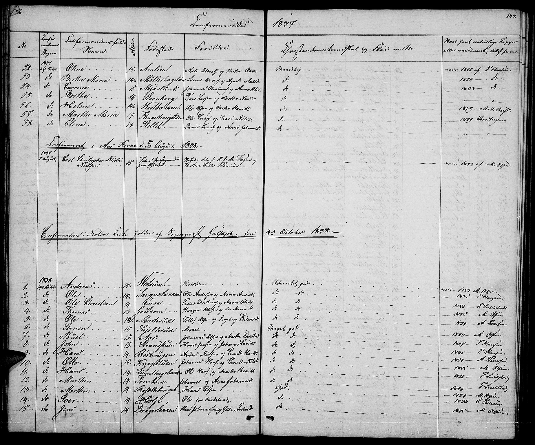Vestre Toten prestekontor, SAH/PREST-108/H/Ha/Hab/L0002: Parish register (copy) no. 2, 1836-1848, p. 146-147