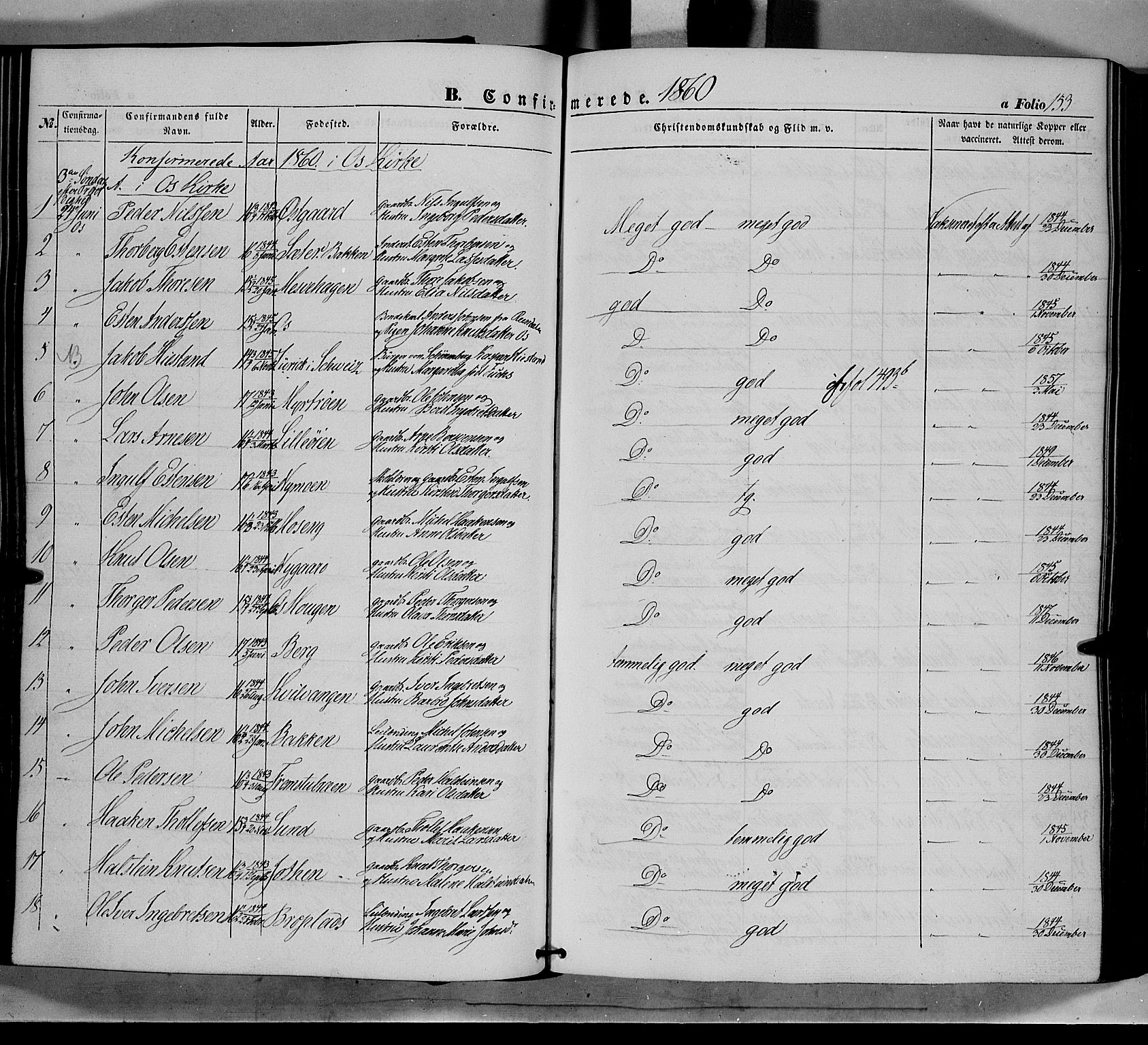 Tolga prestekontor, SAH/PREST-062/K/L0006: Parish register (official) no. 6, 1852-1876, p. 153