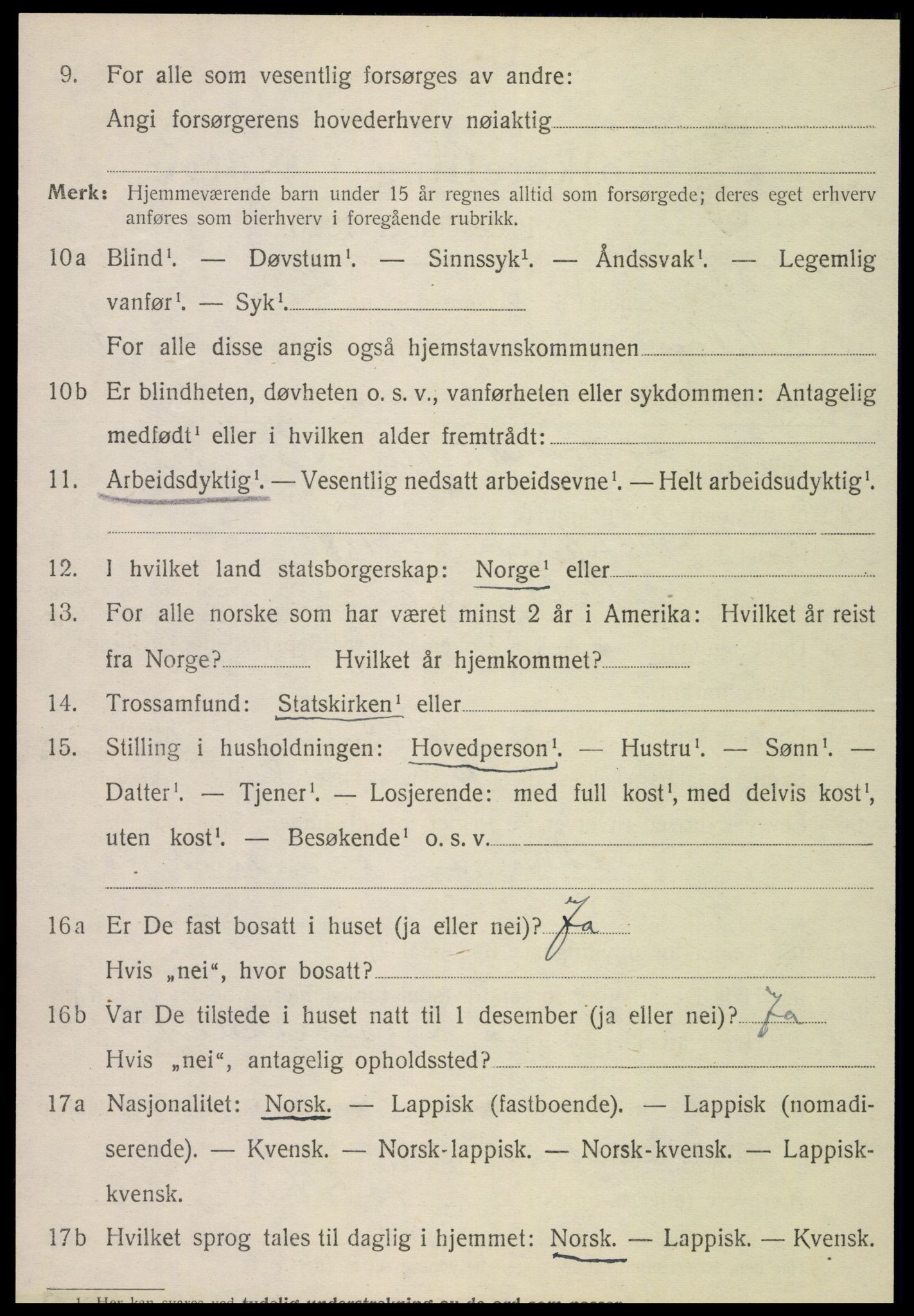 SAT, 1920 census for Meløy, 1920, p. 2780