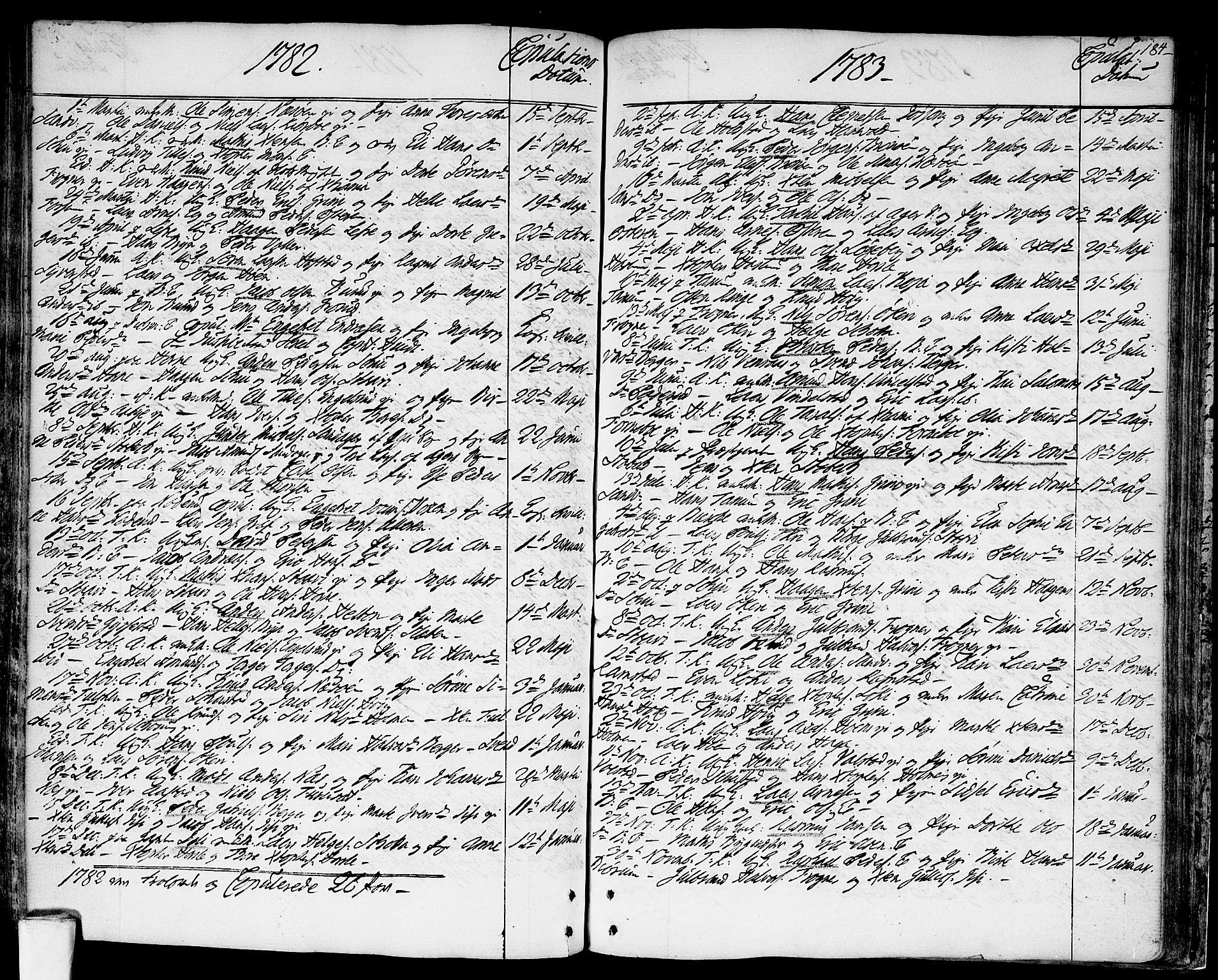Asker prestekontor Kirkebøker, SAO/A-10256a/F/Fa/L0003: Parish register (official) no. I 3, 1767-1807, p. 184