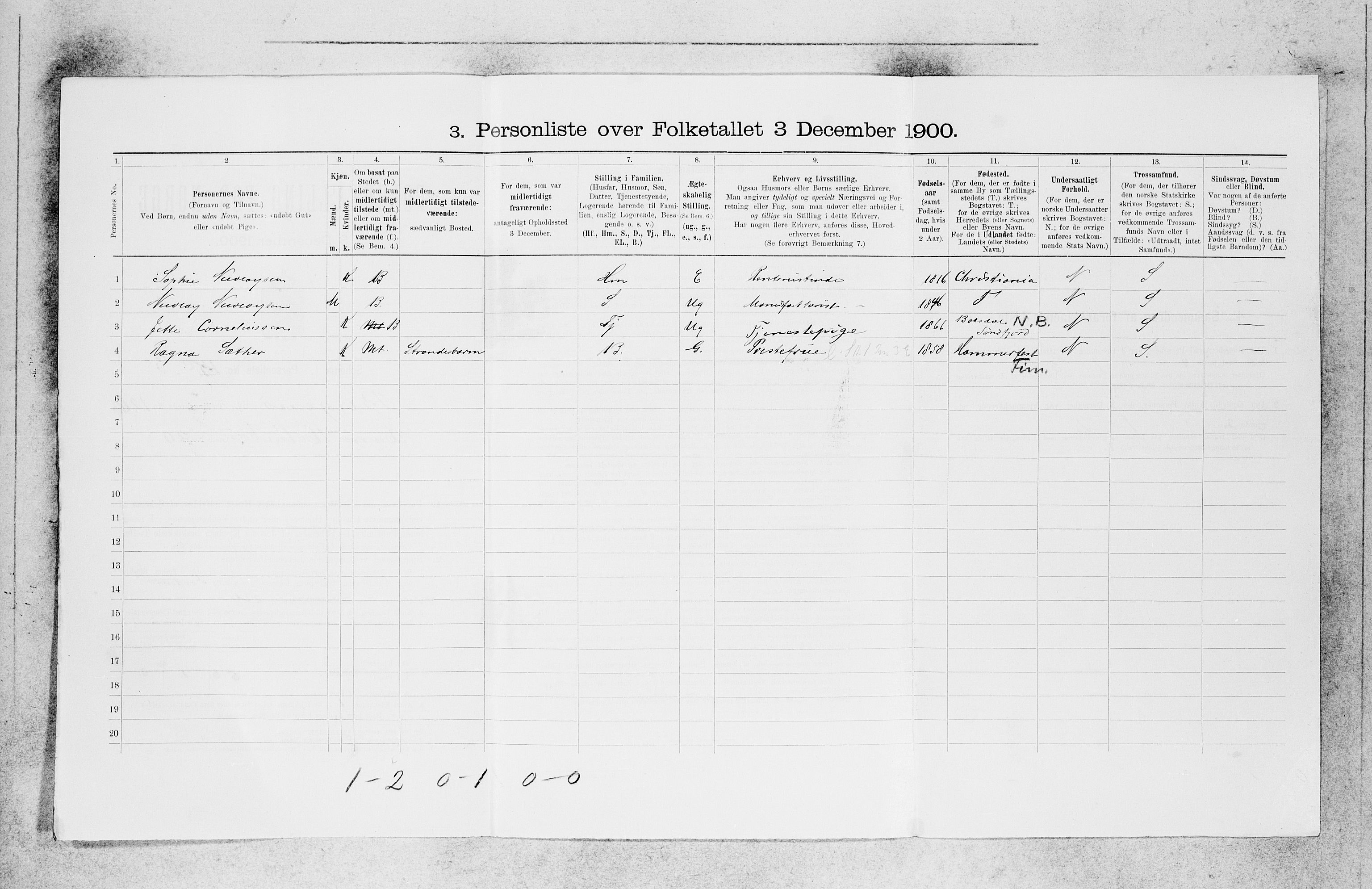 SAB, 1900 census for Bergen, 1900, p. 26323