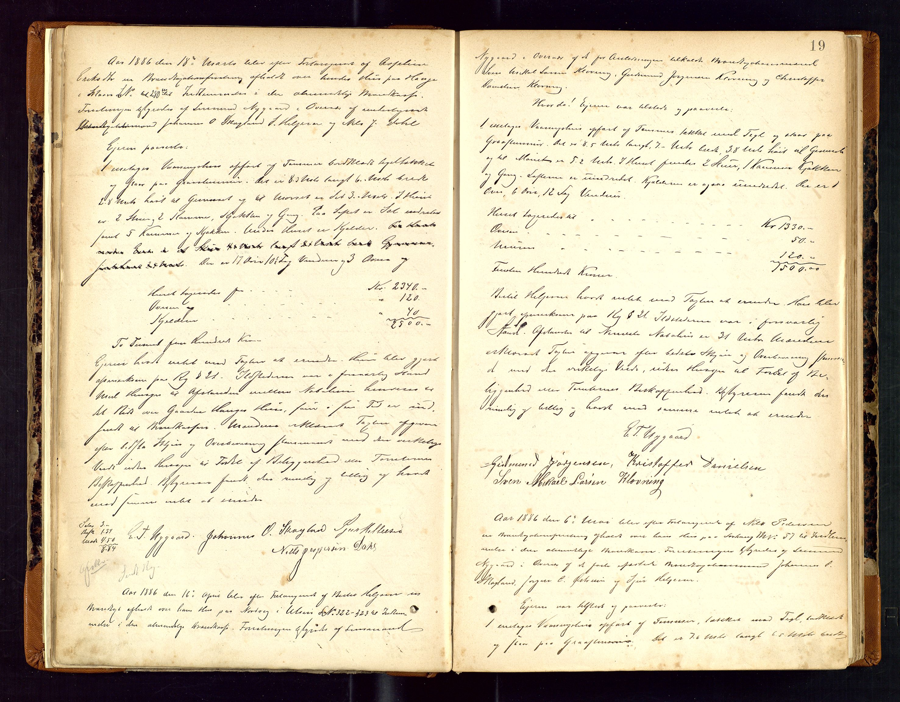 Torvestad lensmannskontor, AV/SAST-A-100307/1/Goa/L0002: "Brandtaxationsprotokol for Torvestad Thinglag", 1883-1917, p. 18b-19a