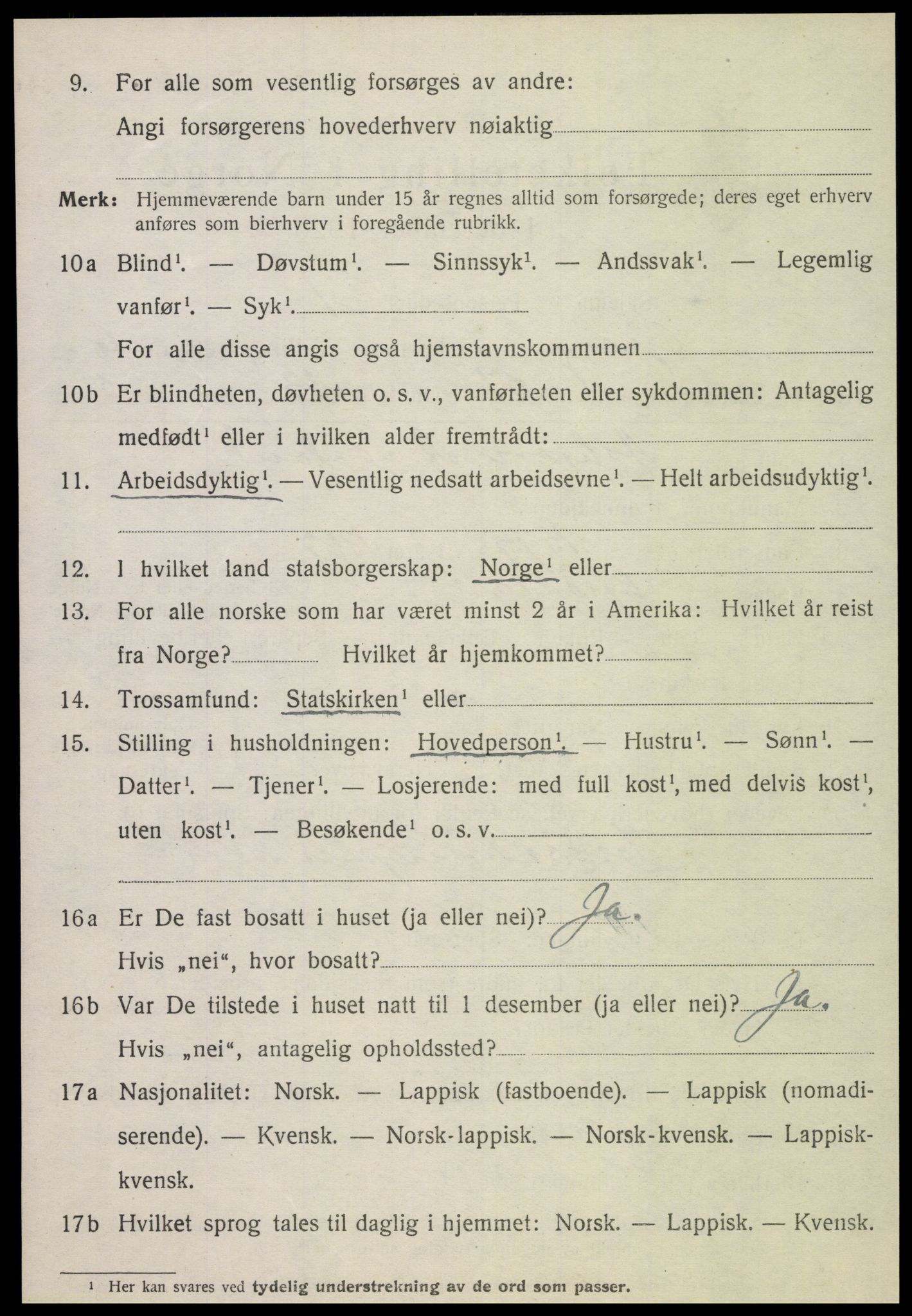 SAT, 1920 census for Grong, 1920, p. 4088
