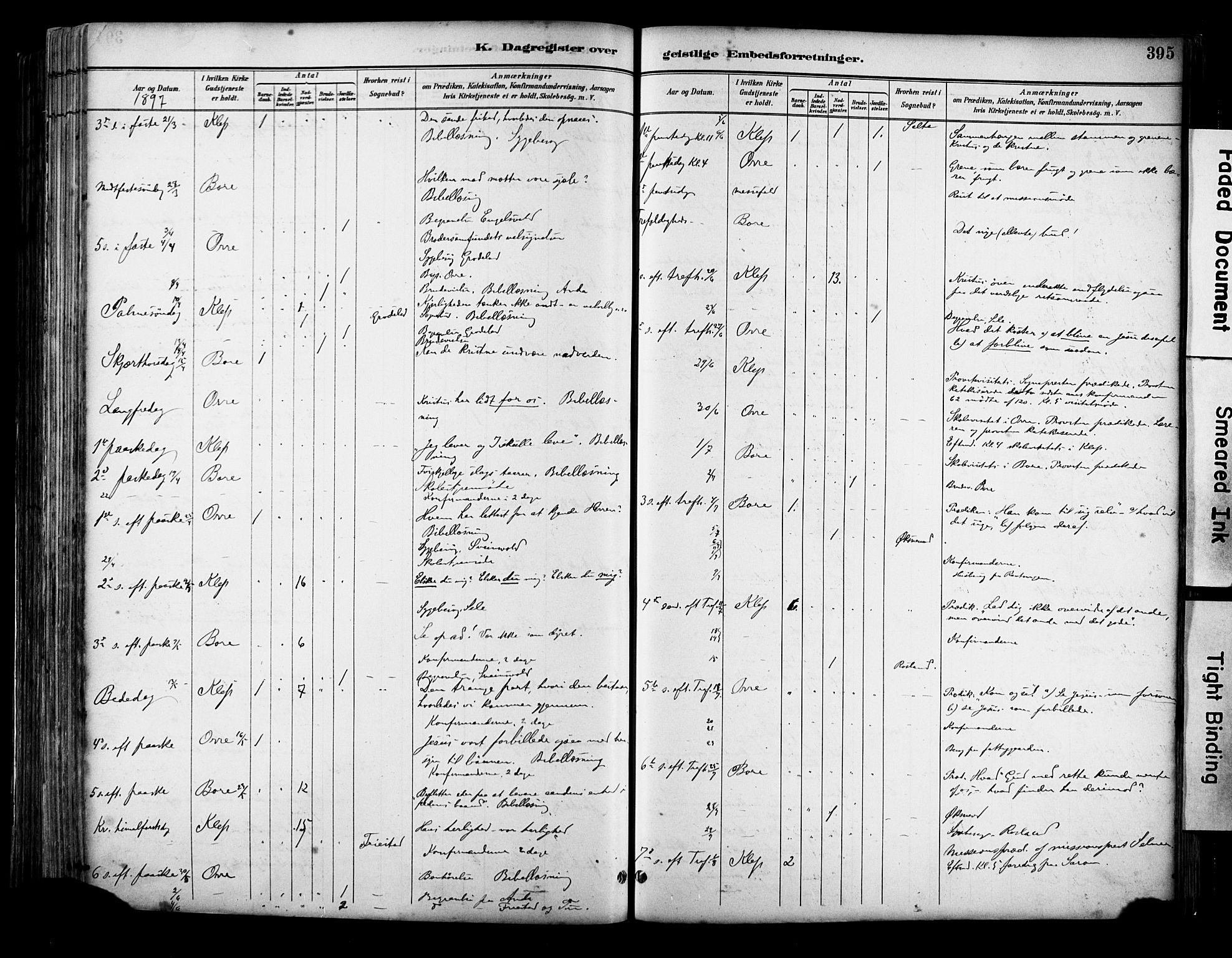 Klepp sokneprestkontor, SAST/A-101803/001/3/30BA/L0009: Parish register (official) no. A 7, 1886-1915, p. 395
