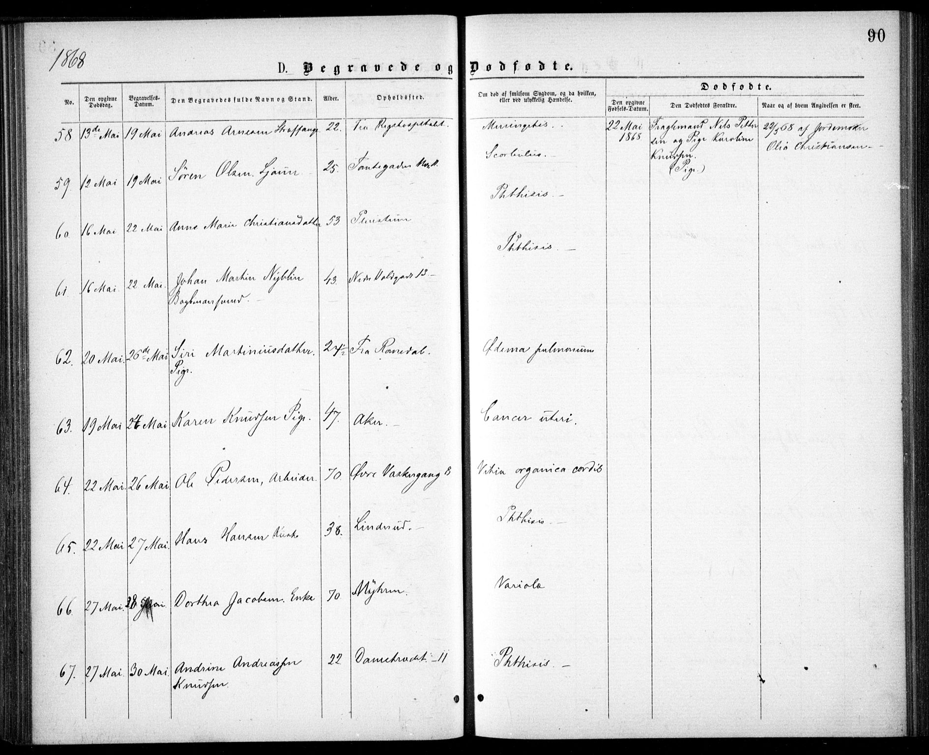 Krohgstøtten sykehusprest Kirkebøker, AV/SAO-A-10854/F/Fa/L0001: Parish register (official) no. 1, 1865-1873, p. 90