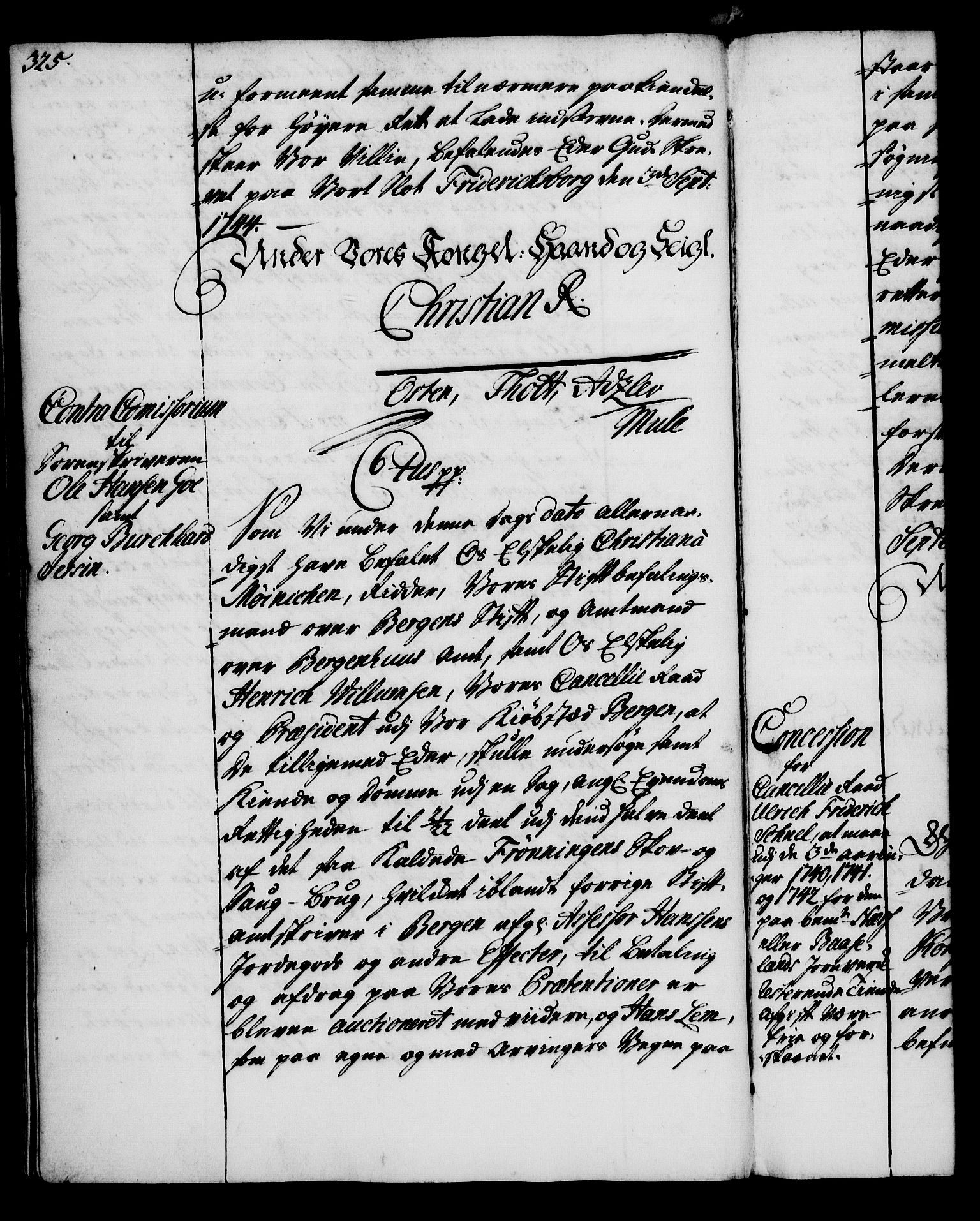 Rentekammeret, Kammerkanselliet, AV/RA-EA-3111/G/Gg/Gga/L0005: Norsk ekspedisjonsprotokoll med register (merket RK 53.5), 1741-1749, p. 325