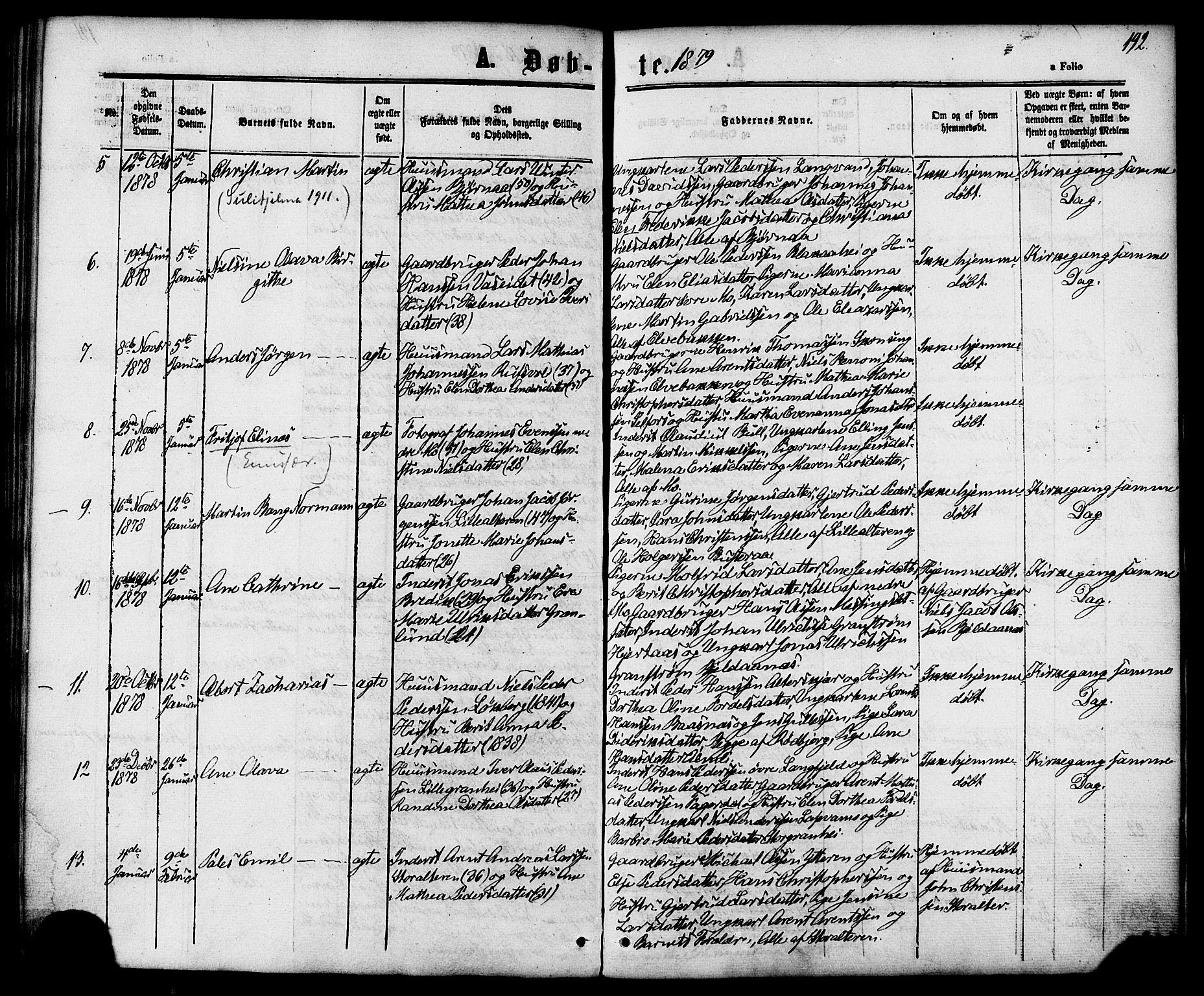 Ministerialprotokoller, klokkerbøker og fødselsregistre - Nordland, SAT/A-1459/827/L0393: Parish register (official) no. 827A05, 1863-1883, p. 192
