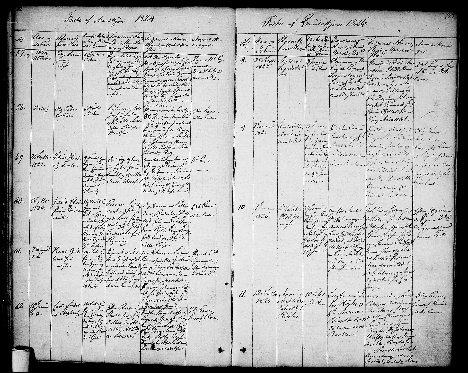 Halden prestekontor Kirkebøker, SAO/A-10909/F/Fa/L0004: Parish register (official) no. I 4, 1823-1834, p. 32-33