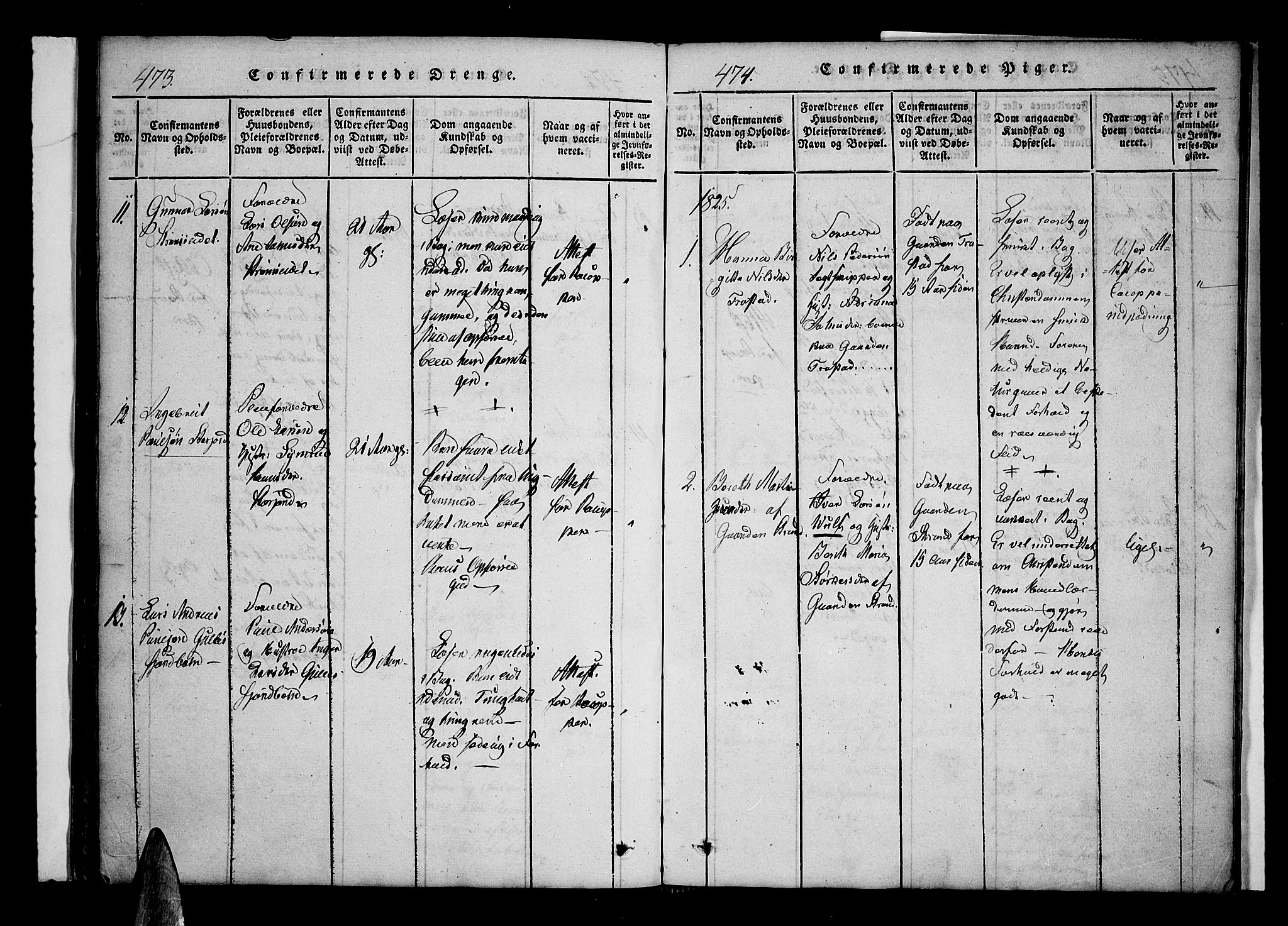 Kvæfjord sokneprestkontor, SATØ/S-1323/G/Ga/Gaa/L0002kirke: Parish register (official) no. 2, 1821-1830, p. 473-474