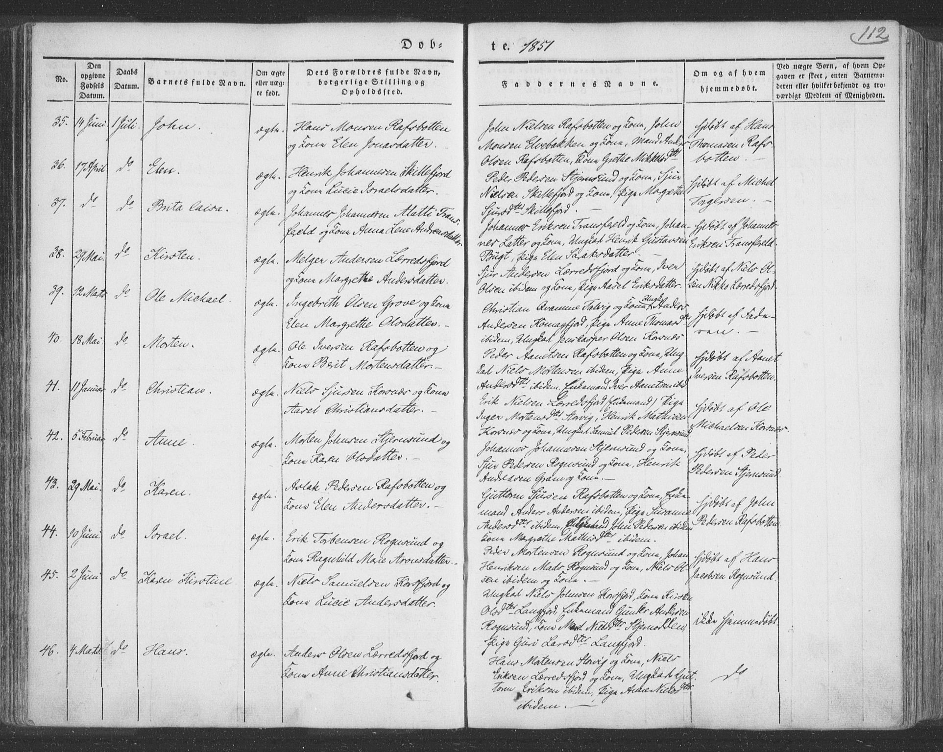 Talvik sokneprestkontor, SATØ/S-1337/H/Ha/L0009kirke: Parish register (official) no. 9, 1837-1852, p. 112